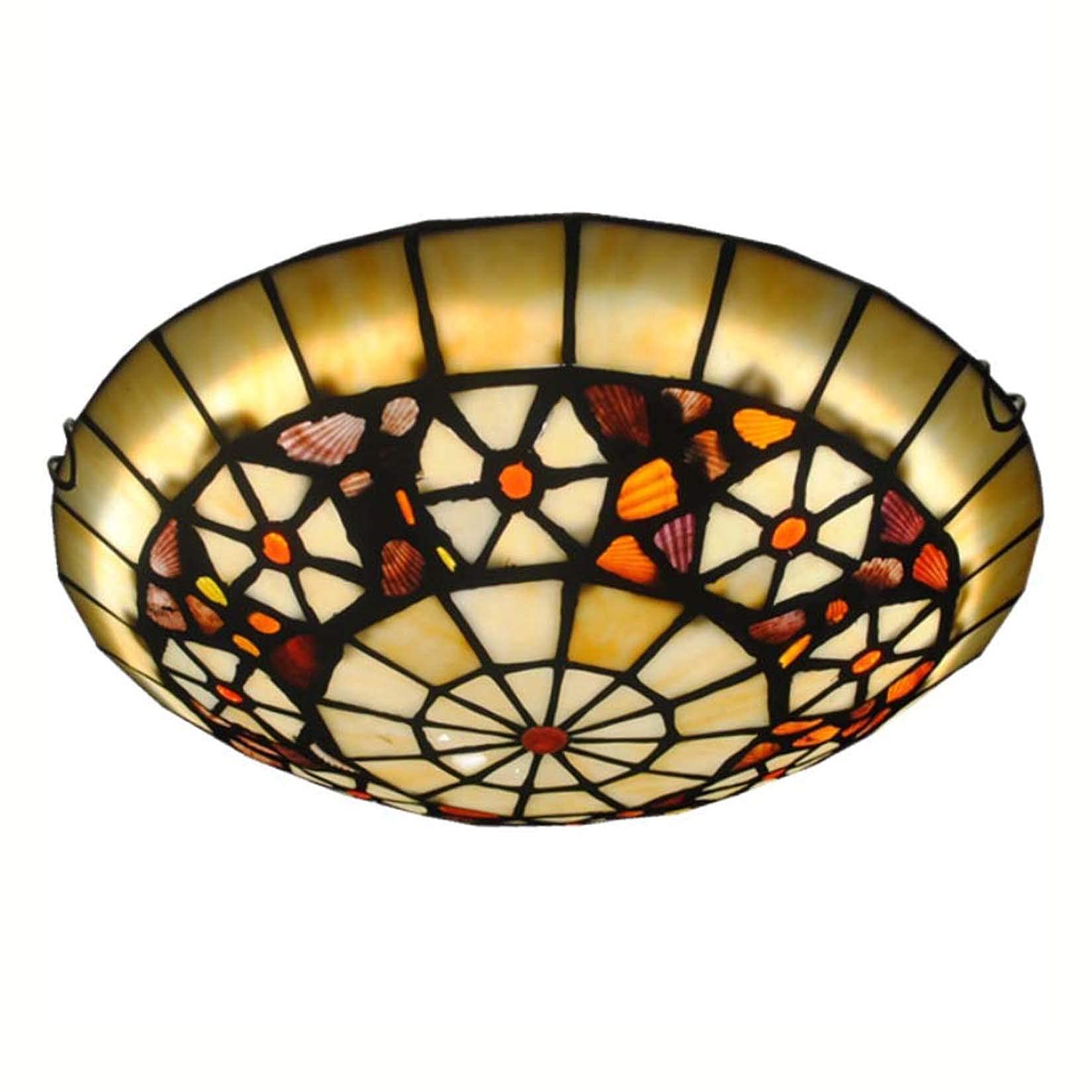 Tiffany-style LED ceiling lamps for bedrooms, built-in upstream vintage ceiling light hand in colored glass lighting corridor