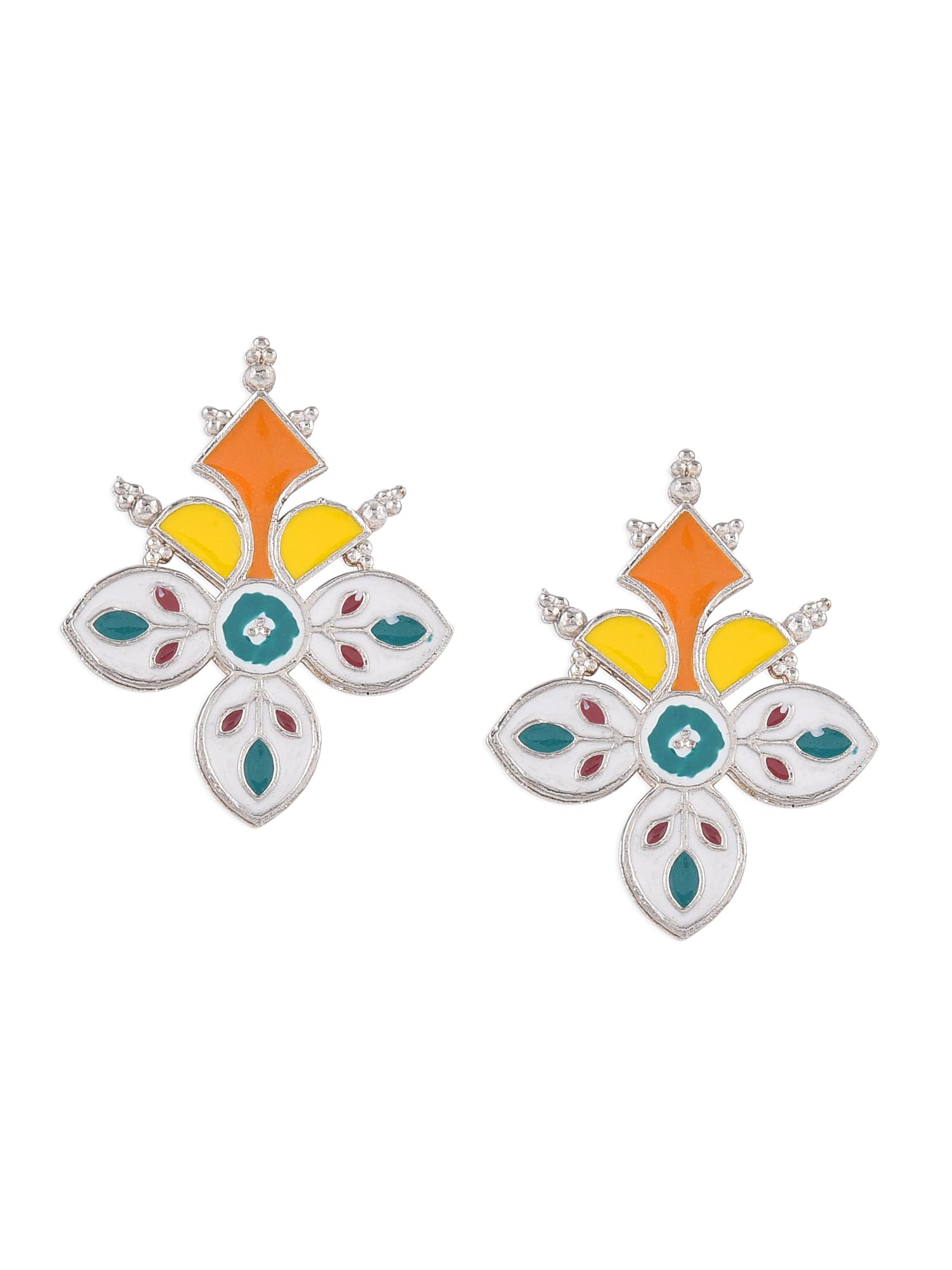 Zaveri Pearls Multicolor Meenakari Fusion Wear Studs Earring For Women-ZPFK14153 (B0B2MNQWP5) Amazon Price History, Amazon Price Tracker