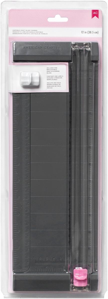 American Crafts Craft Blade Trimmer, 12 Inch, Scrapbooking Tools Portable Craft Blade Trimmer Craft Paper Cutter Blade Style Craft Trimmer Blade Craft Trimmer Repalcement Blade Paper Trimmer