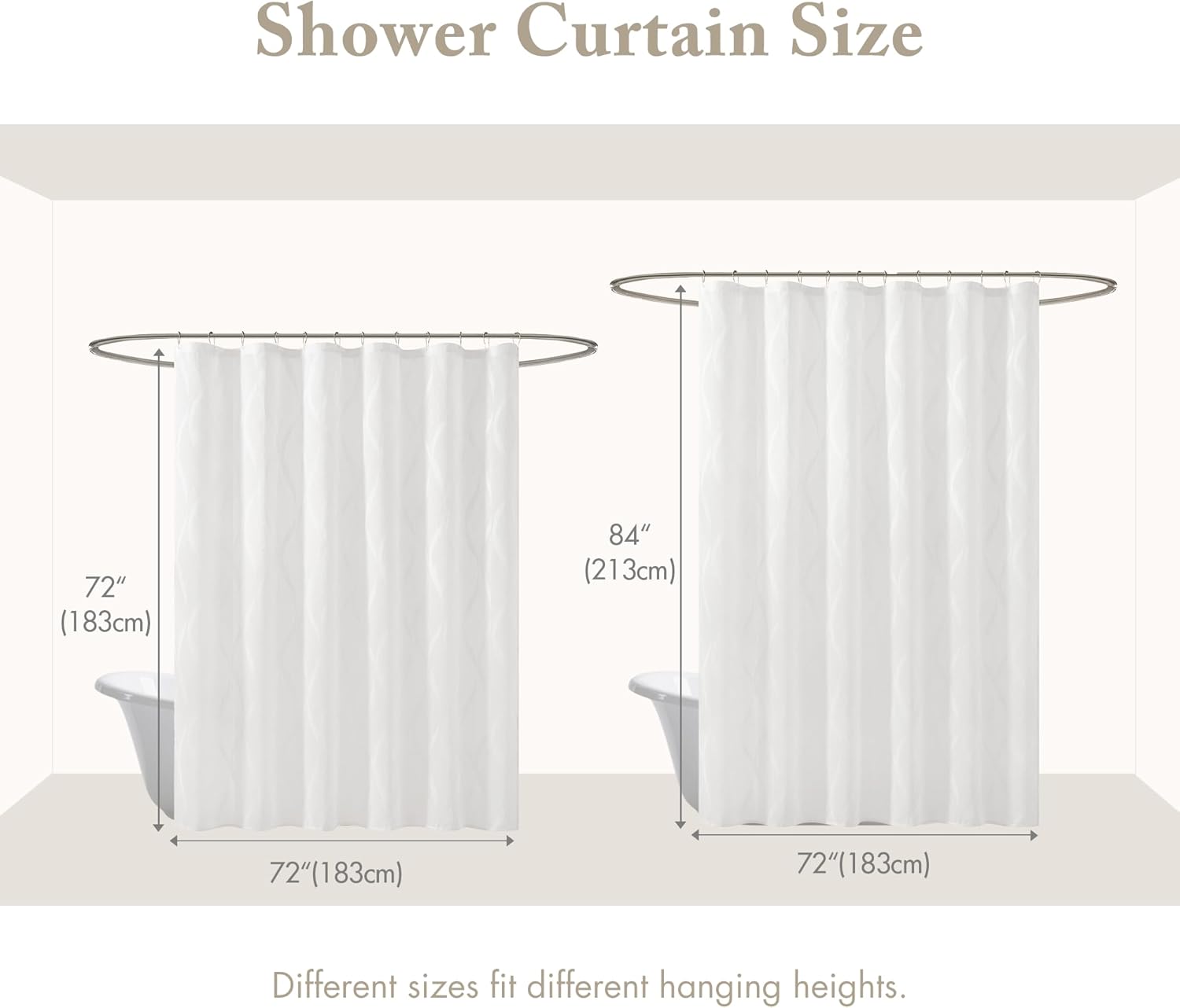 Madison Park Candice Sheer Shower Curtain, Lightweight Sheer Fabric with Geometric Pattern, Modern Bathroom Decor, Machine Washable, 72"x84", White