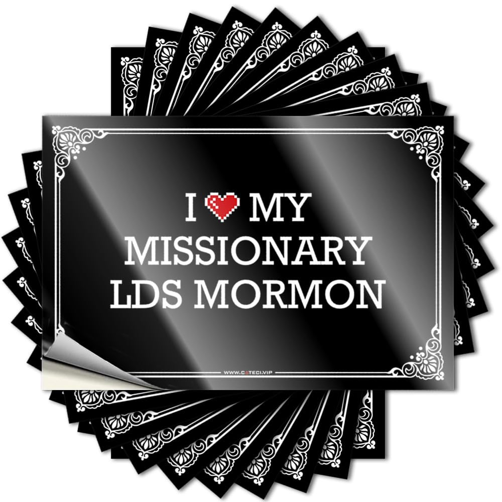 Fzfn Girls Colour Tattoo Funky Easy Apply | I Love My Missionary Lds Mormon Optical Illusion Case Peel And Stick(8X12cm)