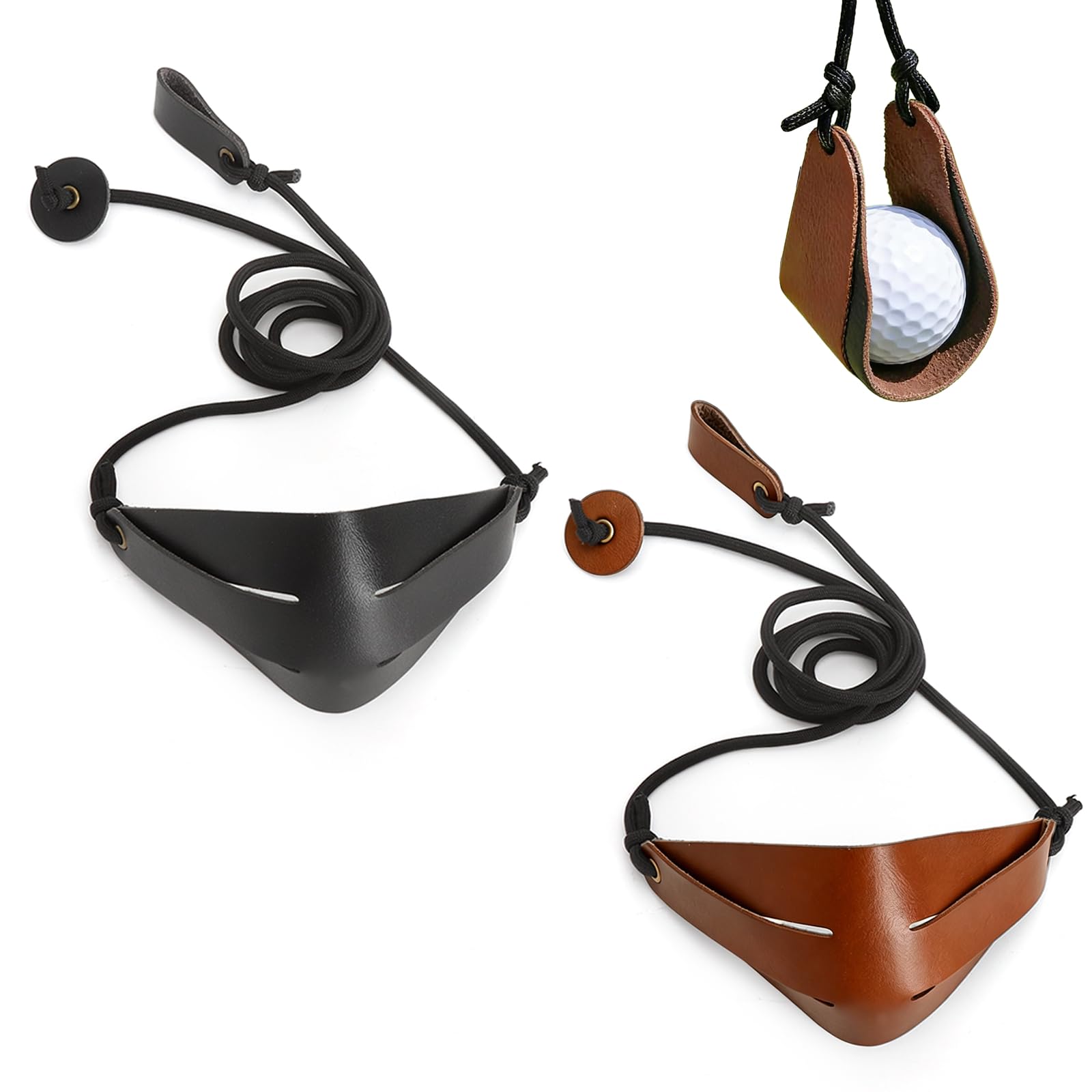 Proca kamienna i proca, ręcznie wykonana – precyzyjna proca owczarka ze sztucznej skóry i paracordu, do golfa, tenisa i sportów psów, regulowana do 150 cm