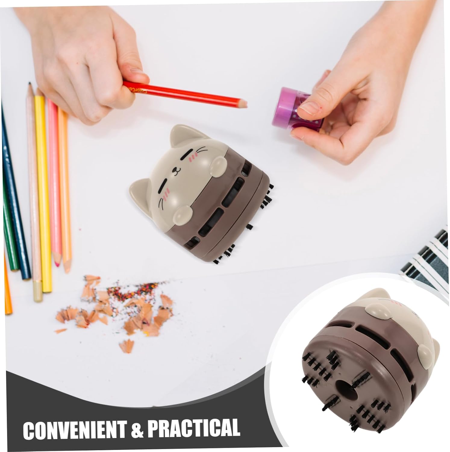 Cabilock Mini Cordless Vacuum Cleaner Cute Animal Design for Desk USB Rechargeable Powerful for Cleaning Crumbs Dust and Lint Office Your Car