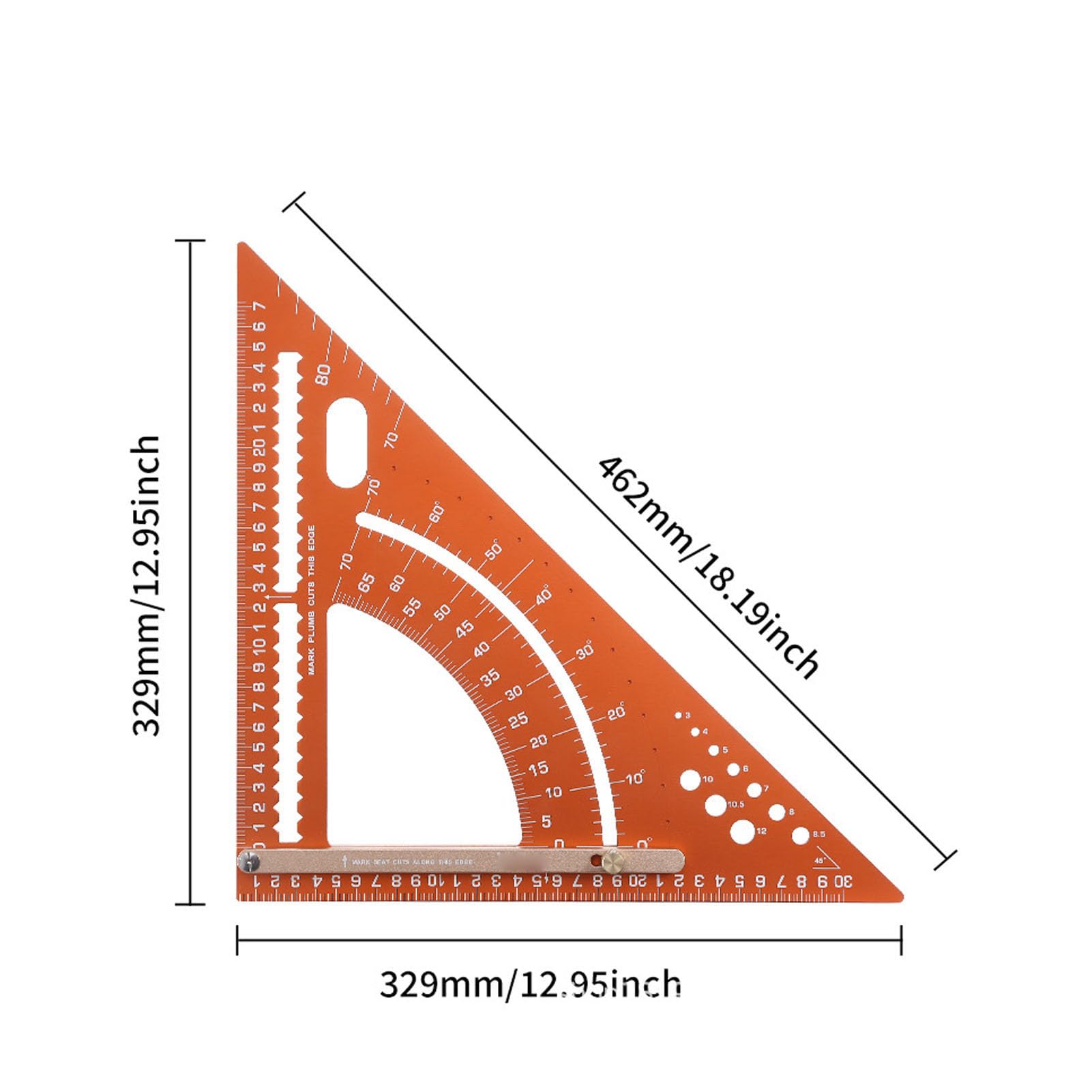Fabater Quadrato da Carpentiere, Quadrato per Trave Regolabile in Lega di Alluminio, Strumento di Layout Righello Triangolare, Goniometro di Misurazione Multiangolo