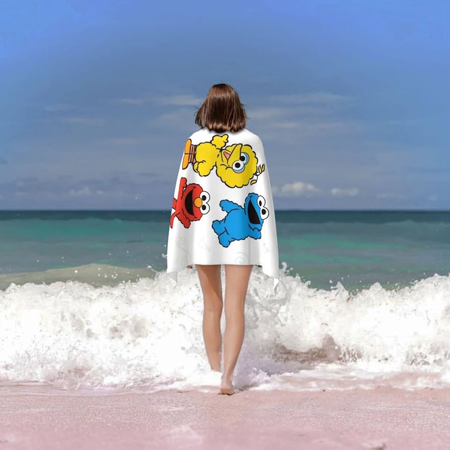 Amazon｜セサミストリート バスタオル 大判 吸水 フェイスタオル