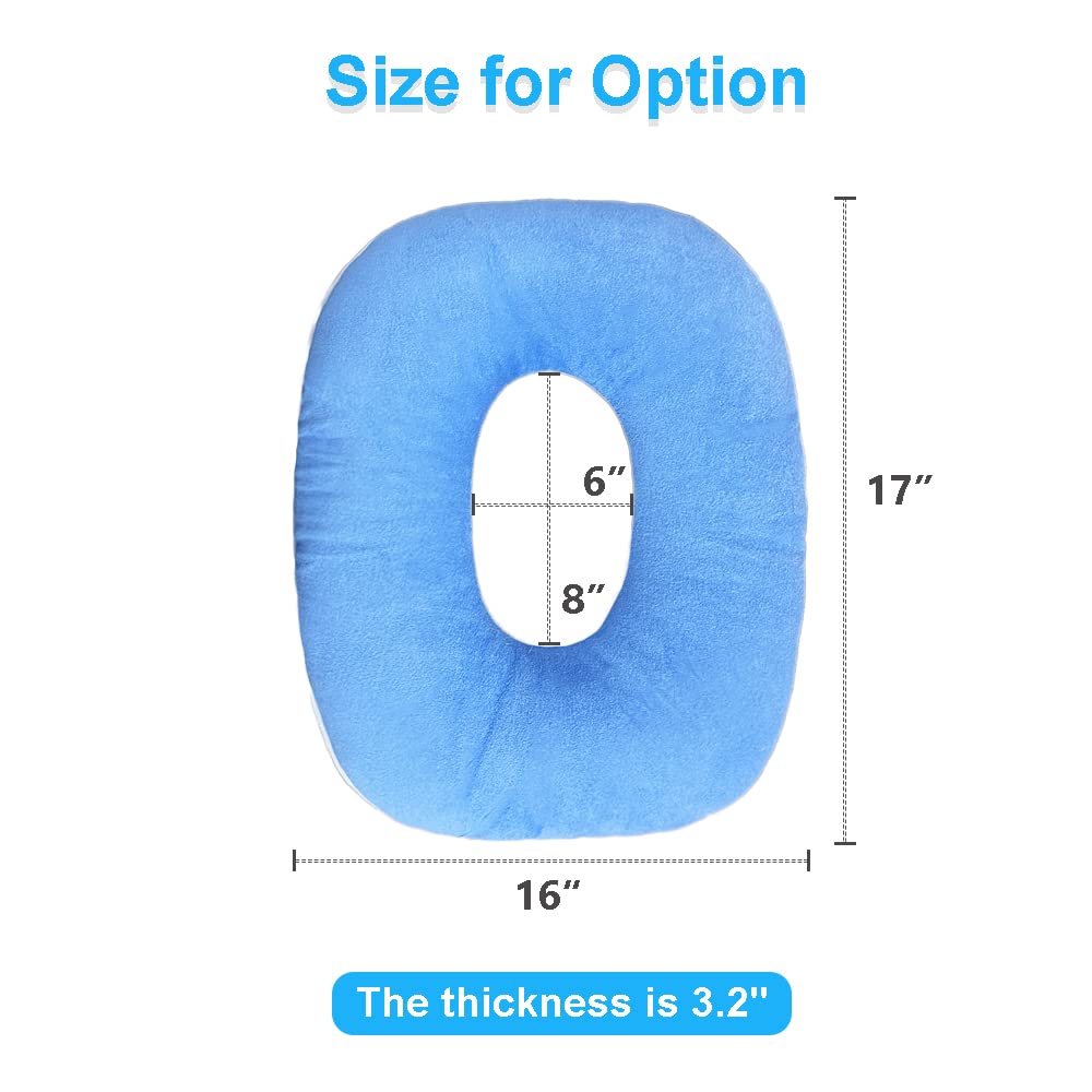 MESINURS Anti-Dekubitu Pad Bettkissen – Donut Stillbett Schmerz Pad für Bedridden, ältere Menschen, Behinderte, Komfort und atmungsaktiv zur Schmerzlinderung (43,2 x 40,6 cm, oval)