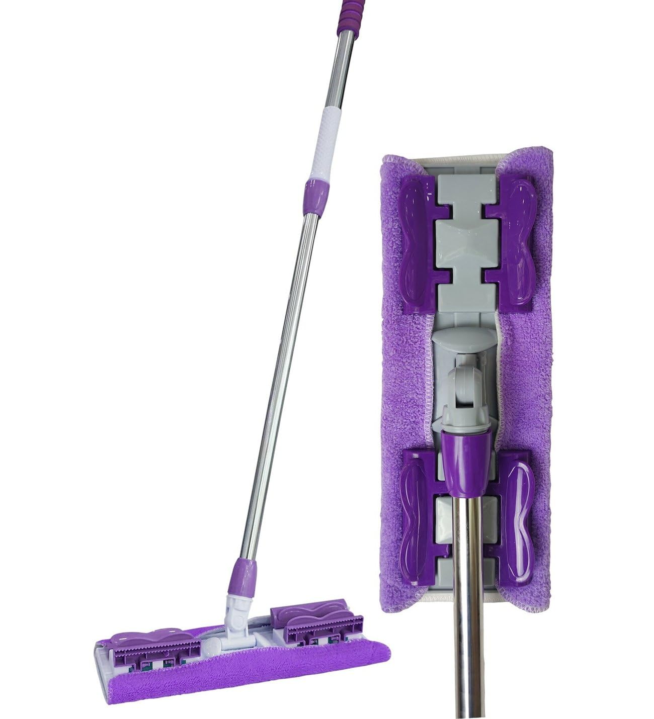 Mandallı Mop Mikrofiber Sihirli mop Fayans Duvar Yüzey Temizlik Mikrofiber Mandallı Mop , Teleskopik 360 derece dönen, Uzayıp Kıslan Sap, İstediğin Bezi Tak Kullan Yedek bezli