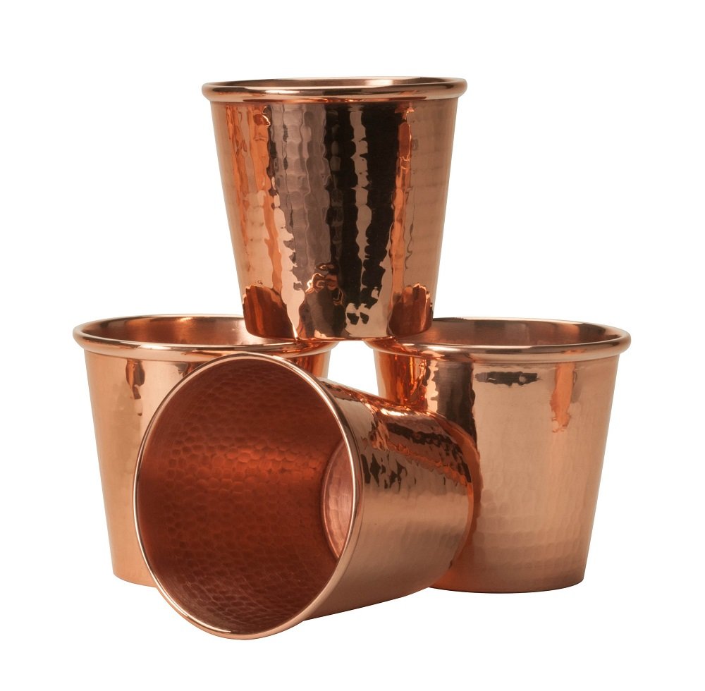 Sertodo Copper Apa Cup Set of 4 12 fl oz Handcrafted Durable Artisan Quality Drinkware Ayurvedic Beverage Serving
