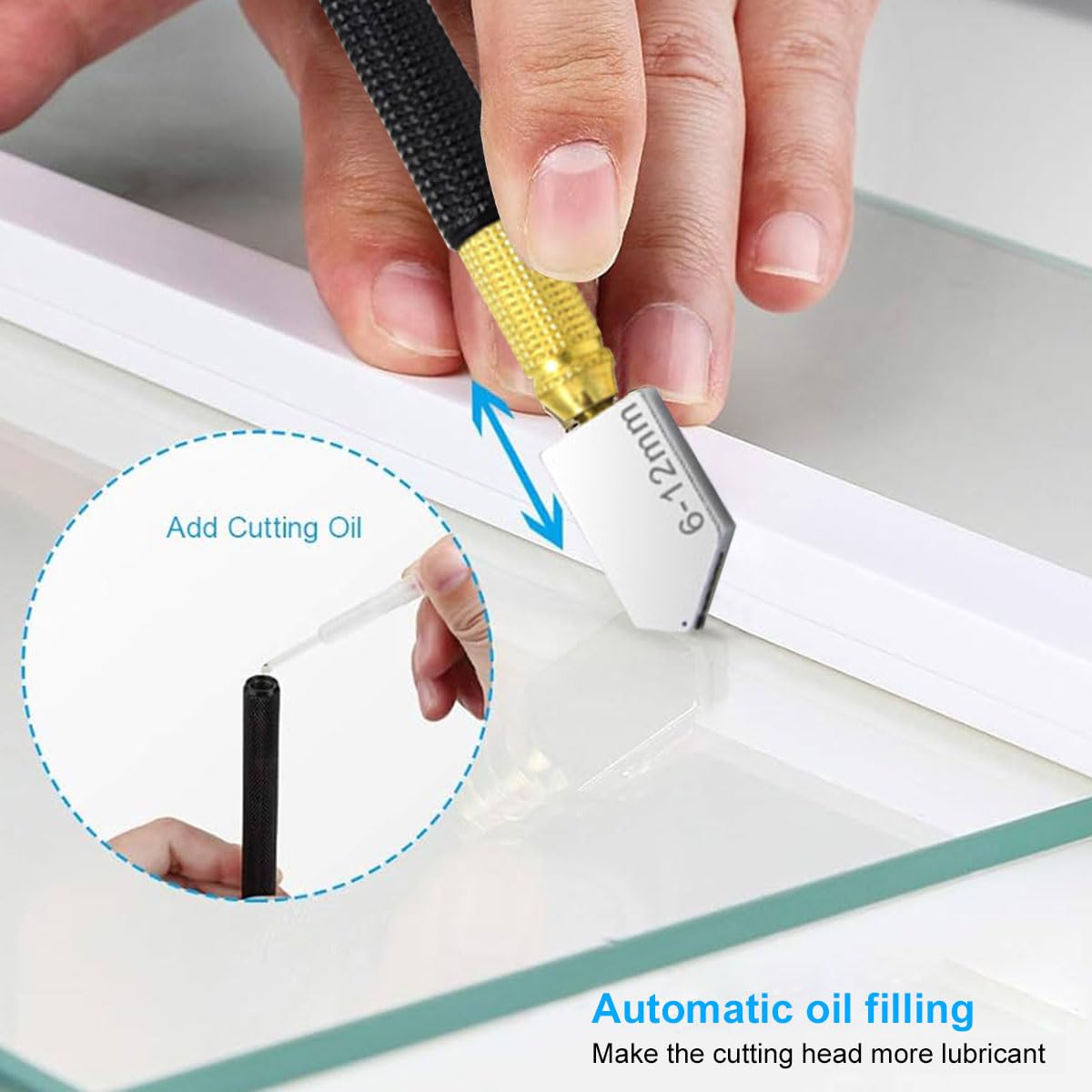 Tagliavetro Professionale Con Alimentazione Olio - Per Vetro, Piastrelle, Specchi - Foto 5