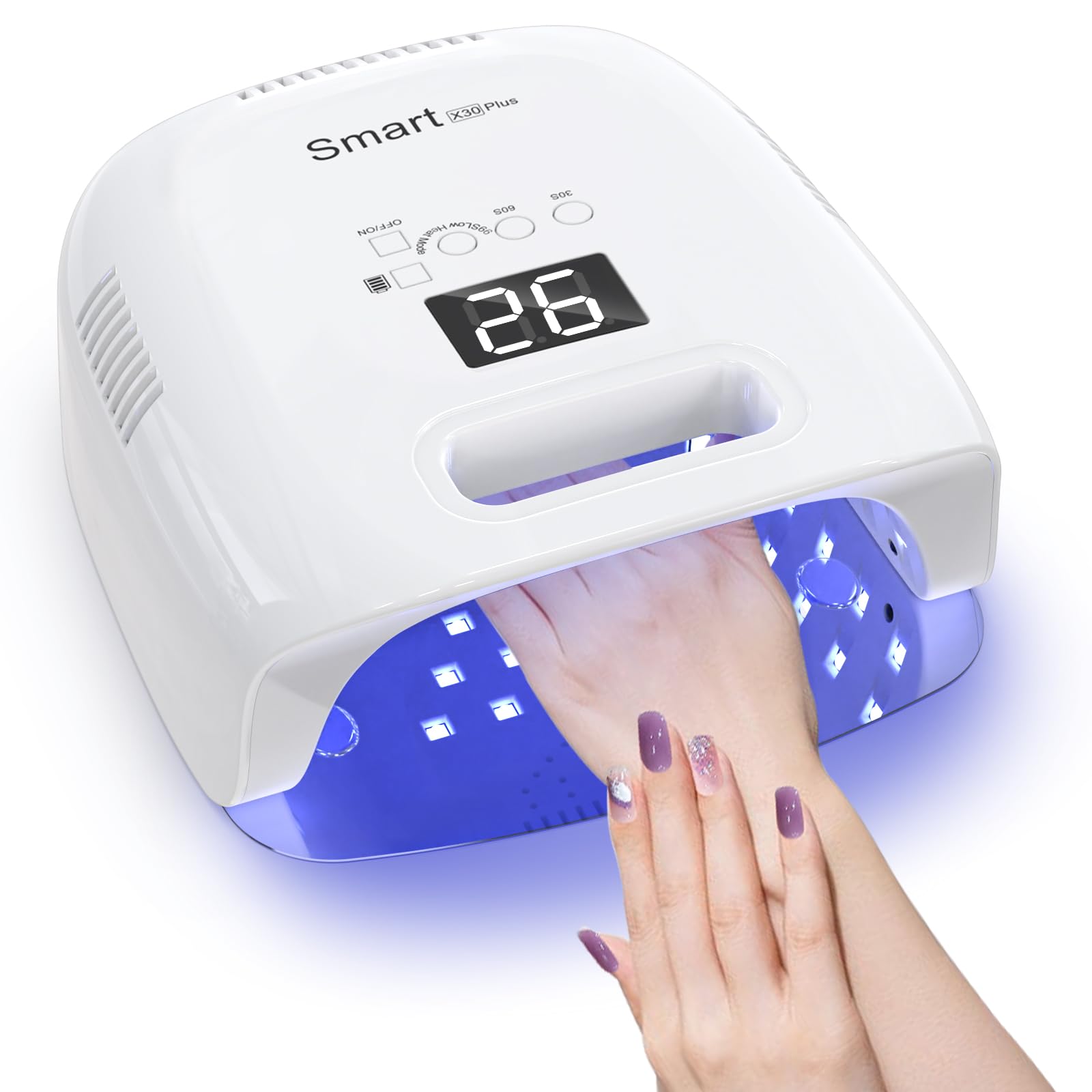 NAILGIRLS Lampe UV LED Ongles sans fil Rechargeable, 60W Lampe UV Gel avec Réflecteur en Métal, Portable Séchoirs à Ongles, Professionnelle Pour Ongles, LED Ongle pour Salon