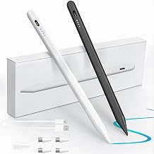 PRO Active Stylus Pen [2Pack] Compatible with Palm PVG100 on Touch Screen Digital Displays, Battery Level LED, Extra POM Magnetic Tips IncludedWhite