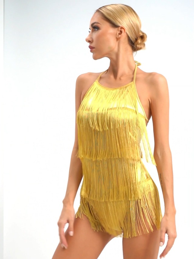 Abito Da Ballo Donna YiZYiF - Vestito Balletto Tango Samba Con Chiffon, Taglie XS-XL - Foto 7