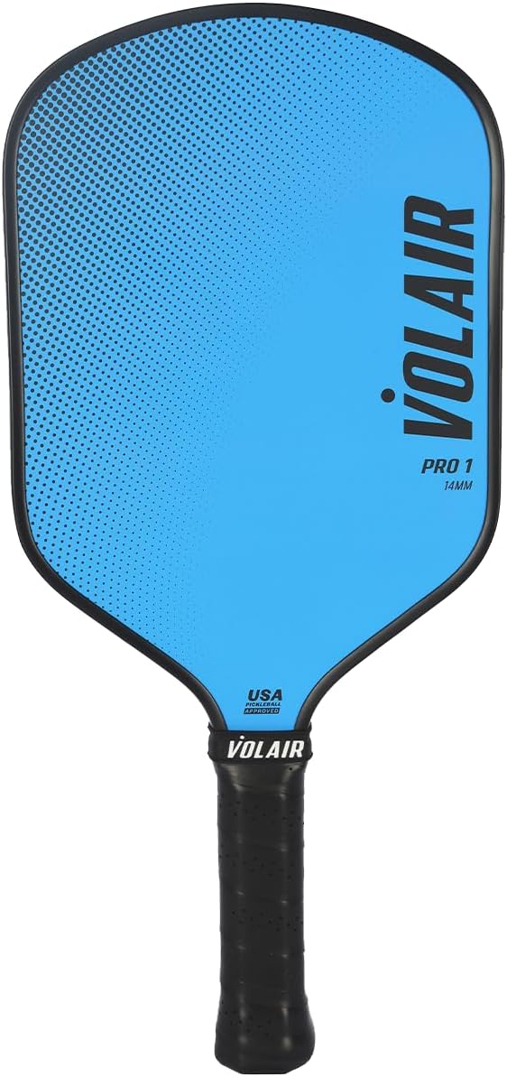 Volair Pro 1 Pickleball Paddle – Hybrid Shape, Fiberglass Face, USAP Approved 14mm and 16mm Thickness Options, 8 Color Options