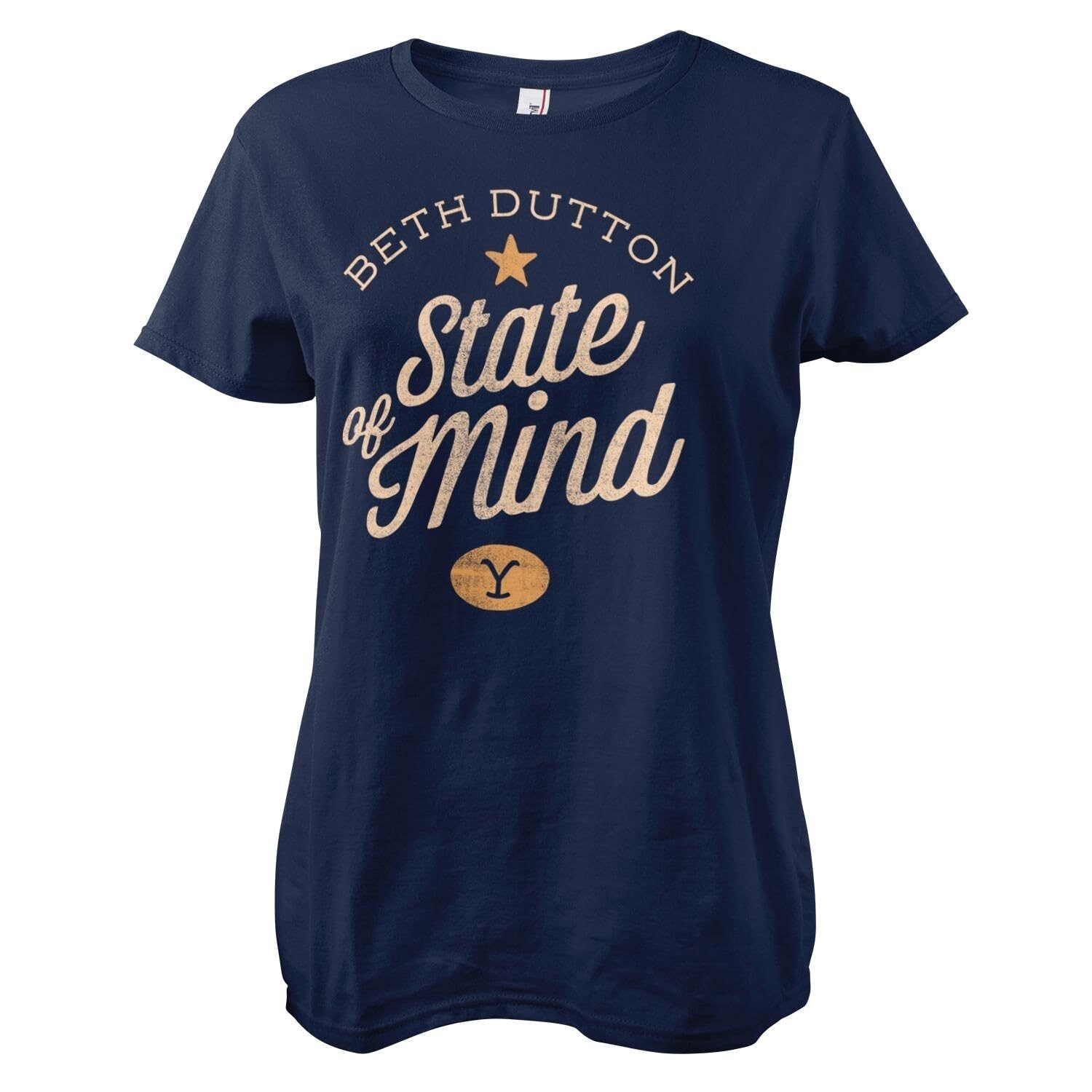Yellowstone Women's Navy Officially Licensed Beth Dutton State Of Mind T-Shirt (Navy), XX-Large