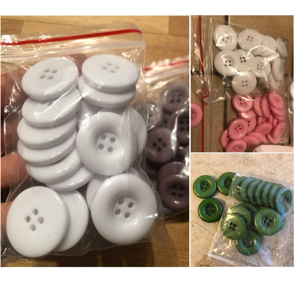 100 Pz Pulsanti per artigianato rotondi con 4 fori pulsanti in plastica