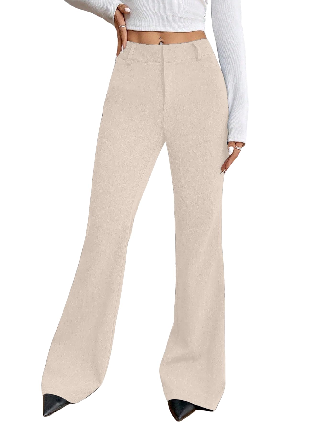 aahwan Low Waist Flared Fly Front Trousers for Women's & Girl's-picture-39