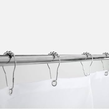 20 Anneaux Rideau Douche Acier Inoxydable - 75x40mm - Glissement Facile