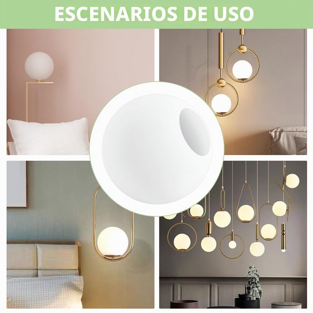 BENECREAT Pantalla de 150 mm para lámpara globo blanco esmerilado, cubierta de repuesto para aplique de pared, aparato de iluminación colgante, luz de vanidad, Id: 68 mm