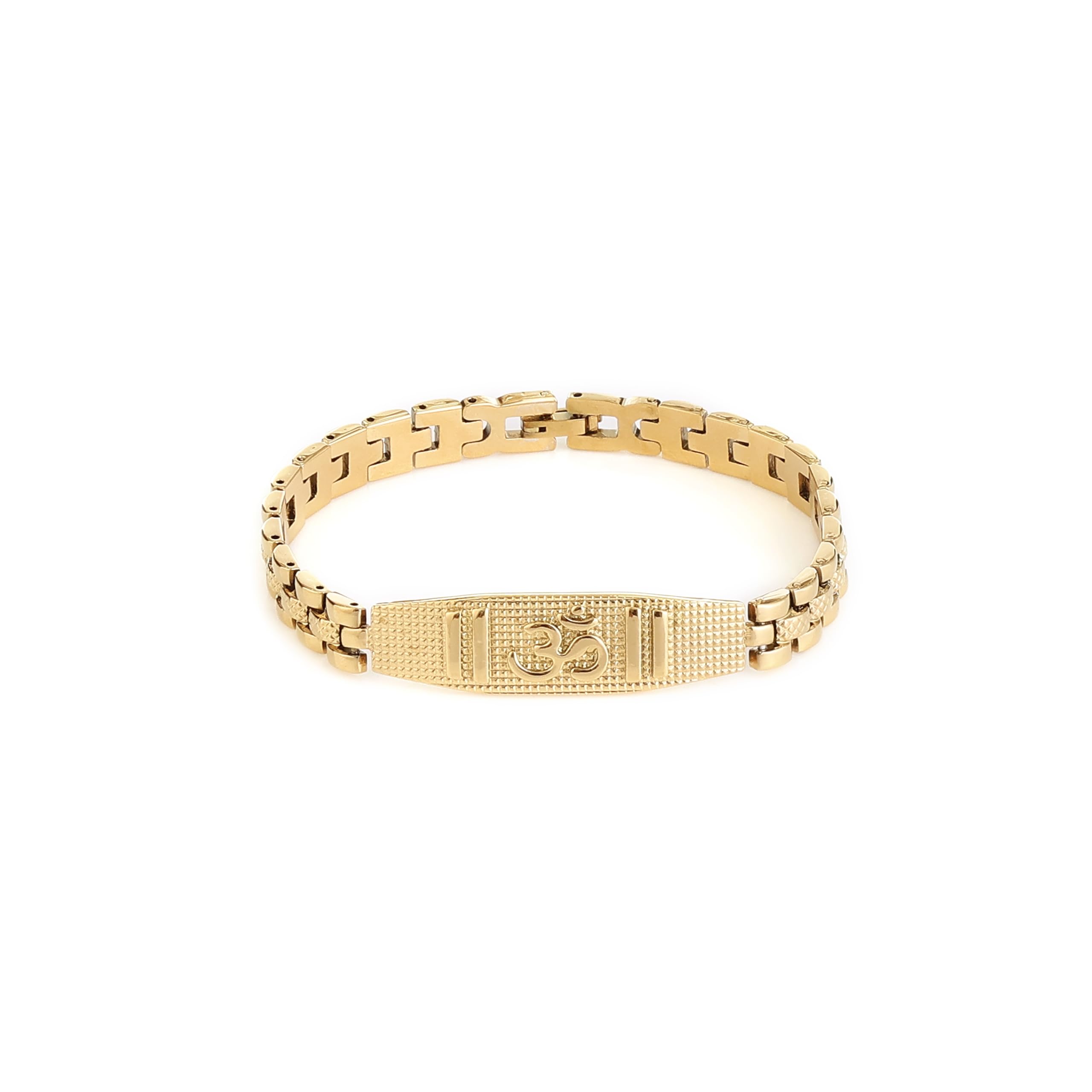 Buy Bliss Blue 18K Gold Plated Divya Om Bracelet for Men - 8.5