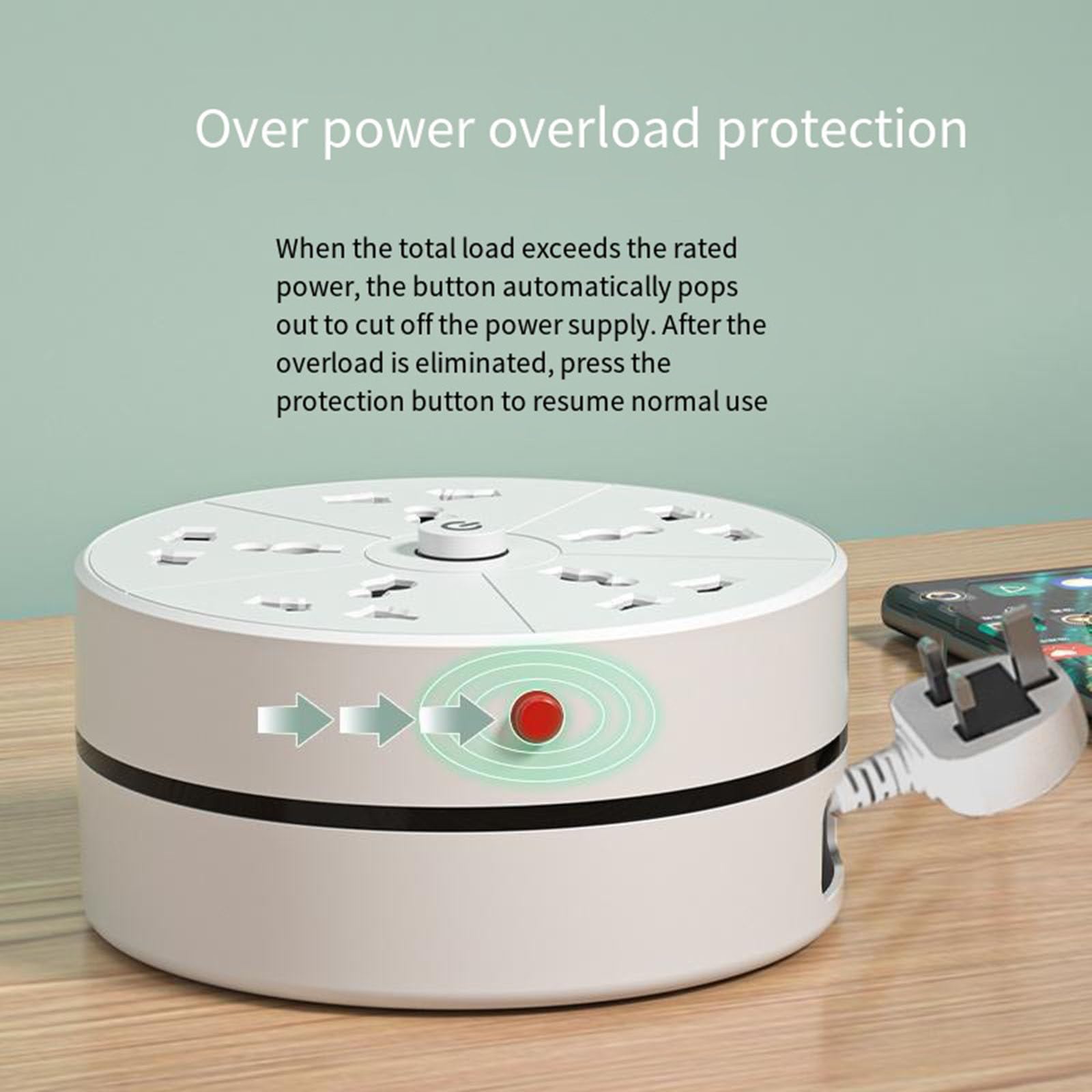 Multipresa con presa piatta a 4 uscite con 2 porte USB intelligenti Con prolunga da 1,8 M/2,8 M Caricatore da muro Stazione di ricarica,1.8M