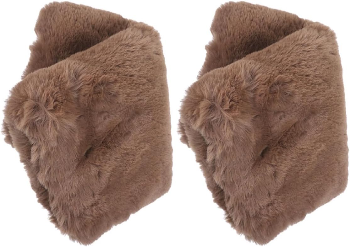 2pcs Women’s Winter Hand Warmer Muffs, Fluffy Faux Fur Hand Pillows with Thick Plush, Portable Insulated Warmers for Outdoor Cold Weather
