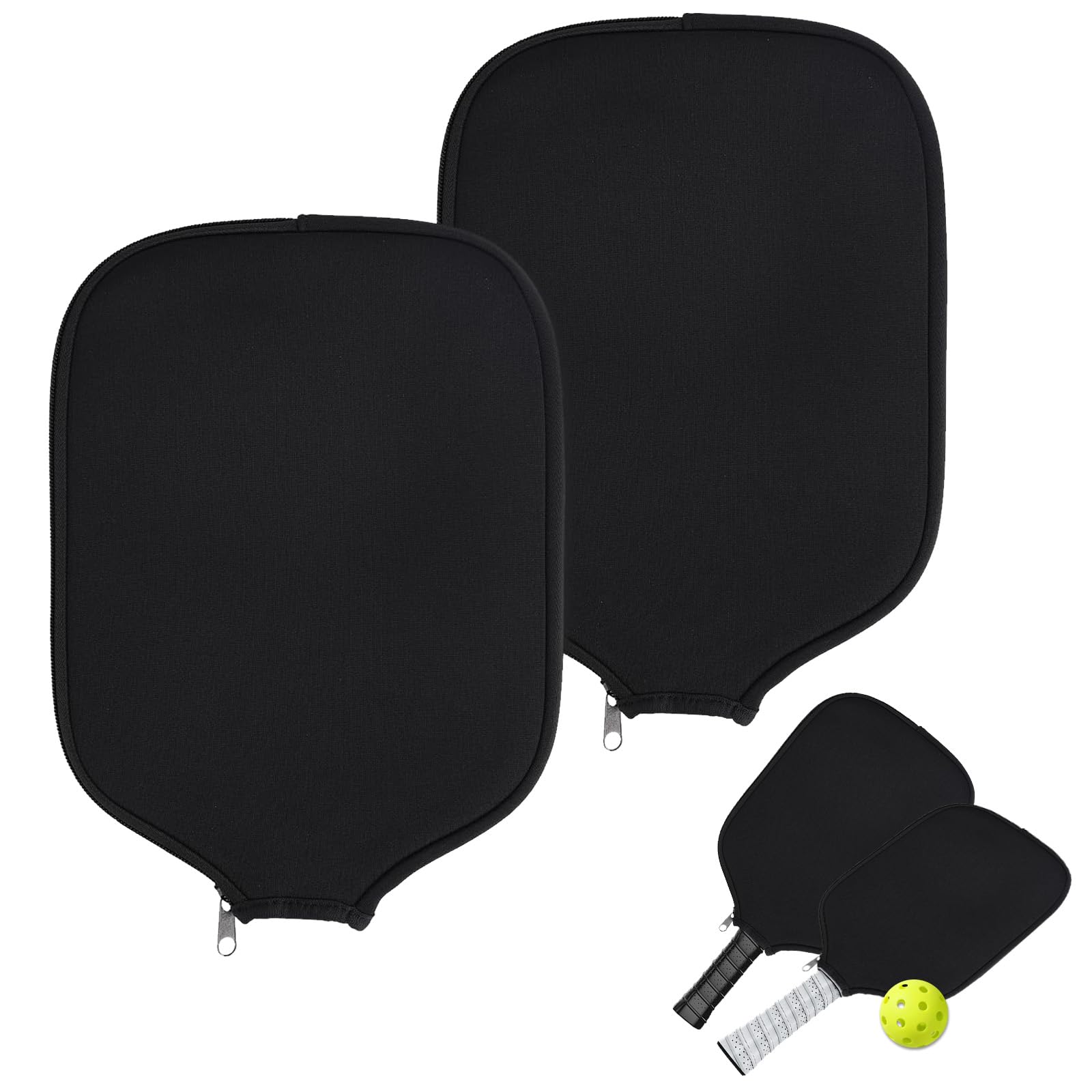 Set di 2 Custodie per Racchetta da Pickleball - in Neoprene, con Cerniera, Anti-Urto e Resistente alla Polvere, 8.25 x 11.8 Pollici, Protezione per Racchette Standard