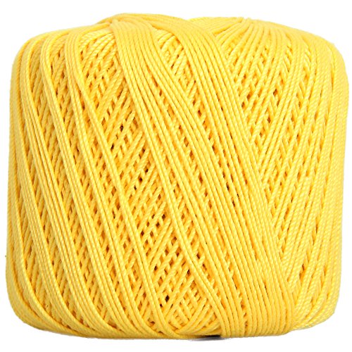 Image of ThreadArt 100% Cotton Crochet Thread Size 3, Yellow 43 | Soft pure cotton crochet thread for lace, doilies, amigurumi and crafts. Smooth finish with crisp stitch definition.