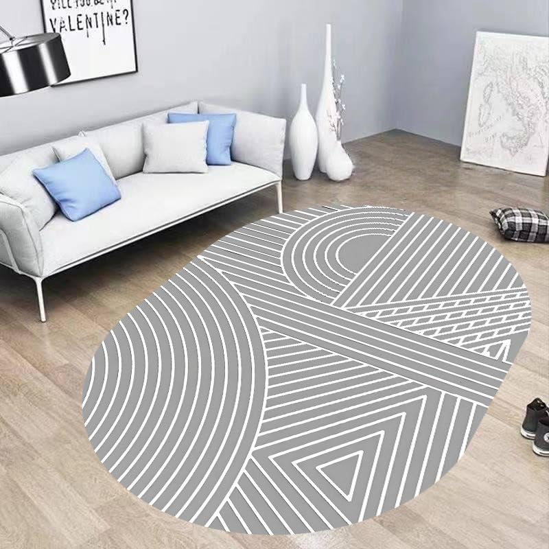 Tapis moderne géométrique polychrome gris lavable 160x200