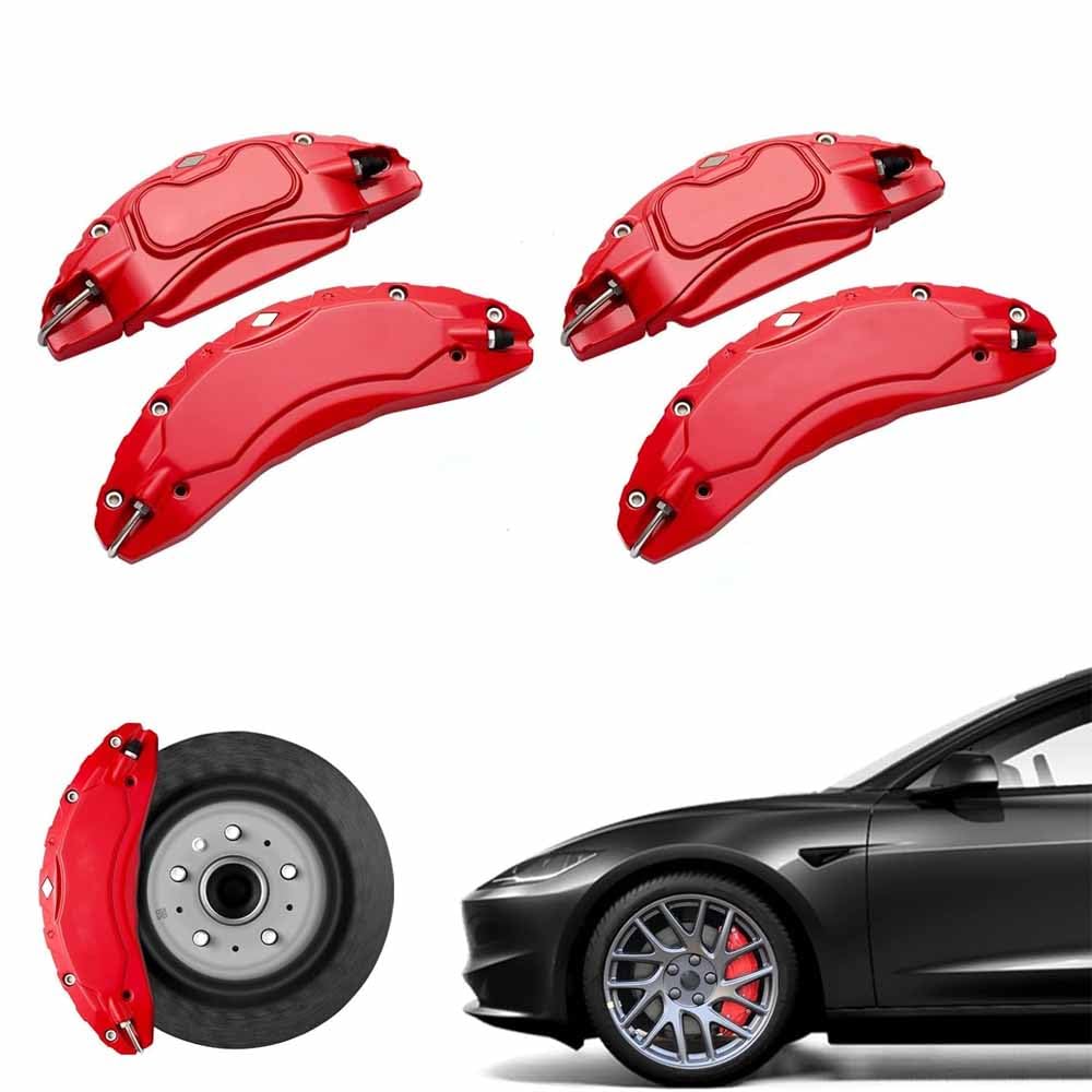 4 Pezzi Copripinze Freno Lega di Alluminio Adatti per Audi A4 B9 2016-2024, Accessori Sistema Frenante Sportivo Protezione Pinze,A