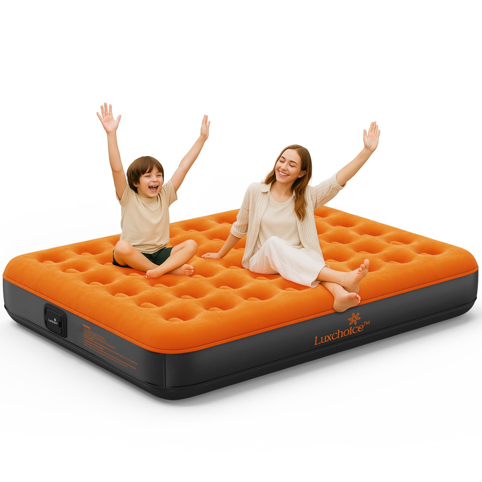 Luxchoice Lit Gonflable 2 Personnes pour Camping avec Portable Pompe 3 Minutes Gonflage et dégonflage Automatiques Matelas Gonflable électrique pour Voyage Indoor ou Outdoor