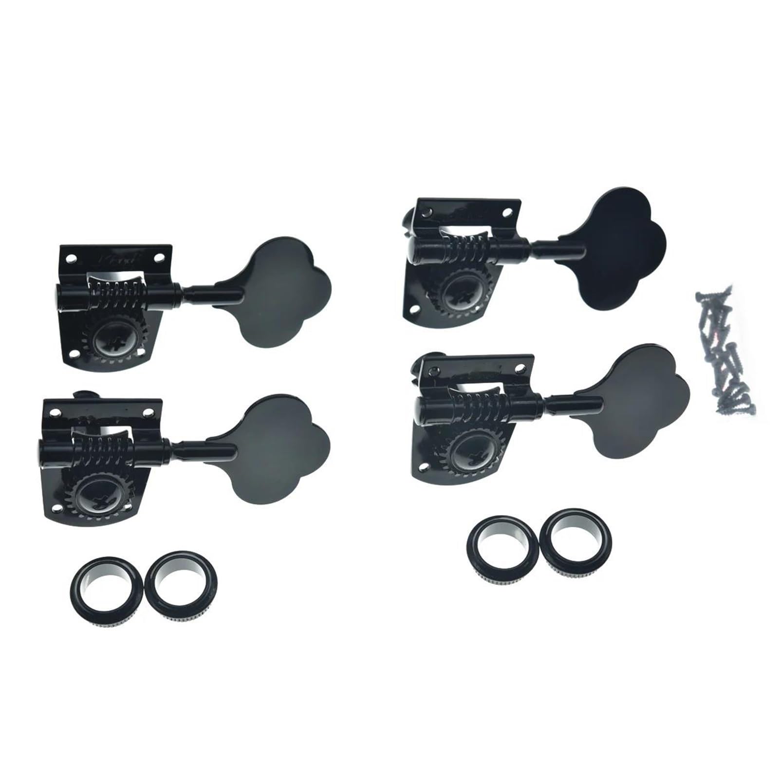 Guitar Tuning Pieces Guitar Machine Heads Knobs Bass Tuning Machines(Black,4R)