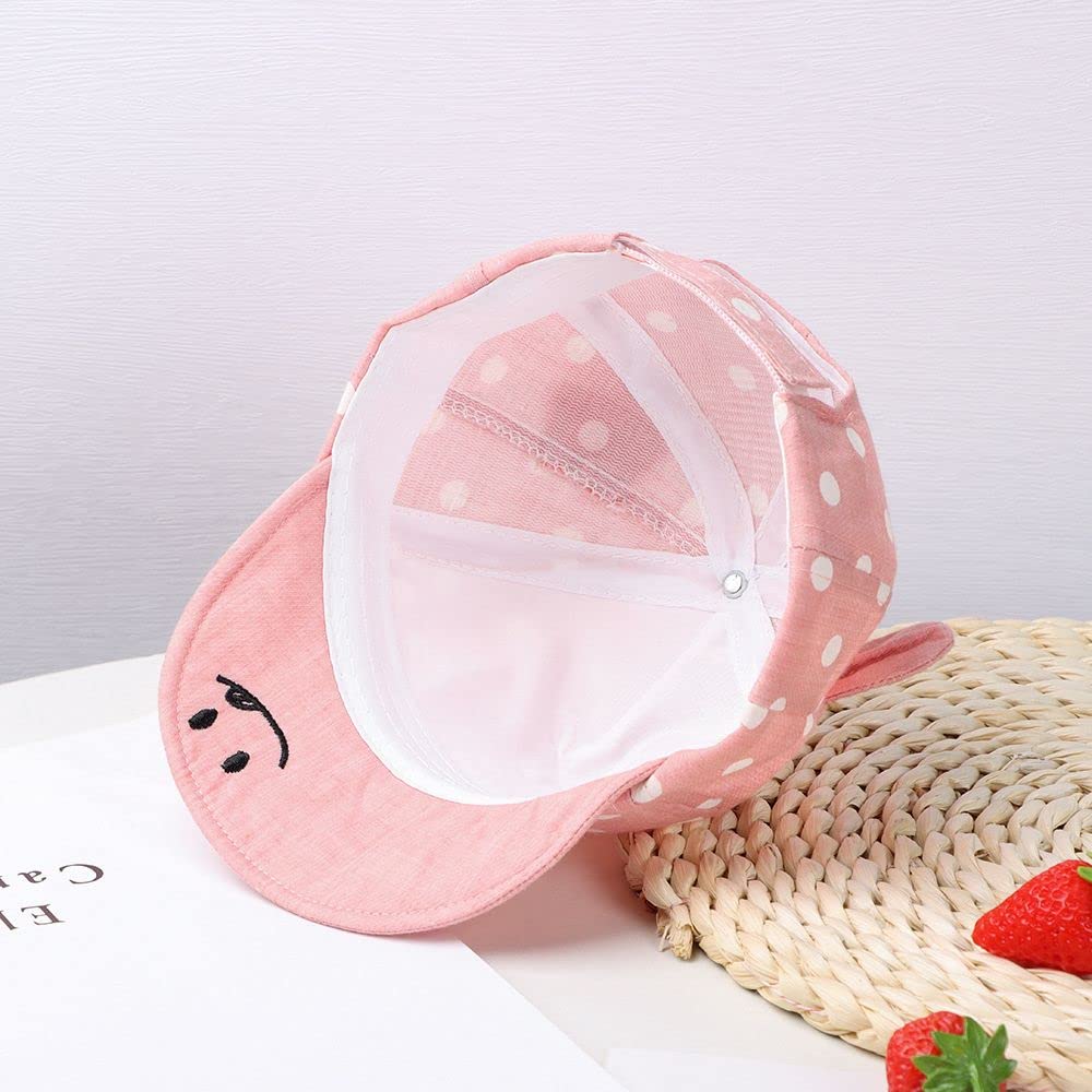 Andy's Orchids Sun Hat for Baby Boy Girl, Children Kids Baseball Cap Soft Cotton Toddler Infant Duck Caps Sun Protection Hats Cute Cartoon Breathable Cap for Spring Summer Pink
