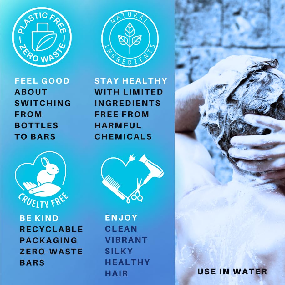 Miniatura 4 de SPIRALEAF Barra de champú sólido y barra de acondicionador, sin aroma, ingredientes limitados, fórmula concentrada, sin fragancia, sin tintes,