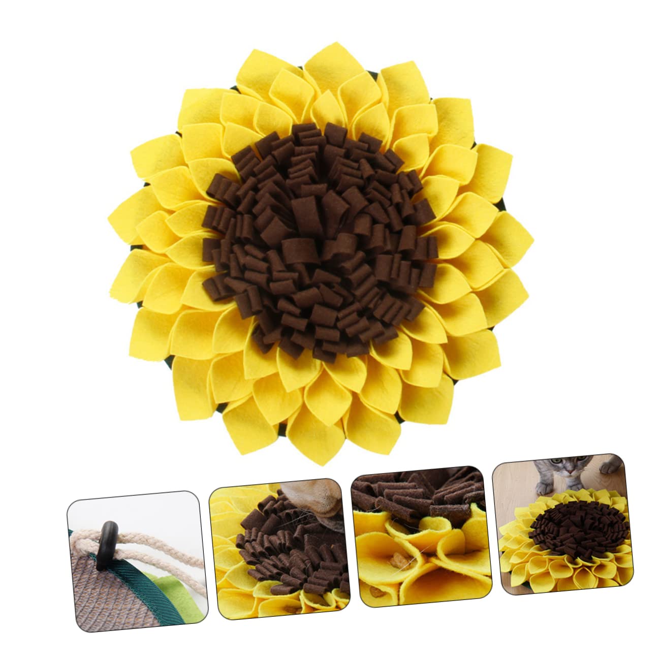 POPETPOP 3st Pet Sniffing Pad Schnüffelmatte Für Haustiere Interaktives Spielzeug Für Hunde Welpe Frisst Langsam Matte Langsamfütterungsmatte Für Hunde Verstopfte Nase Filzstoff Sonnenblume