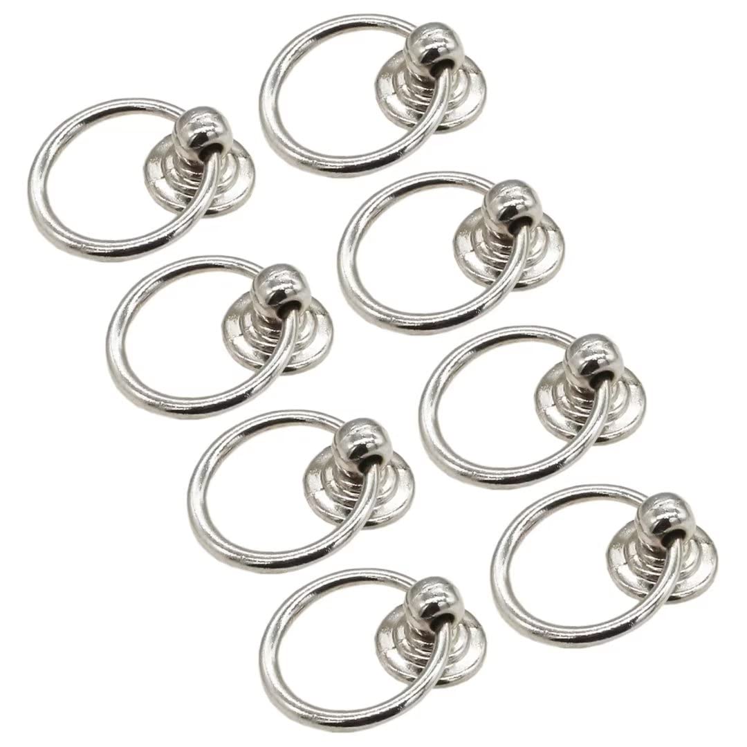 Ydhsikk Silver Drawer Handles, Pack Of 8 Zinc Alloy Single Hole Knob Handles Multicolor 45X35x16mm Multiple Styles(,Style A)