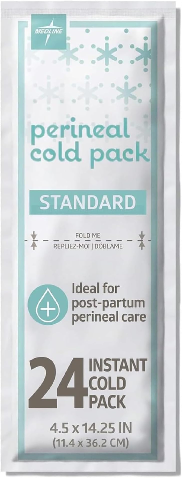 Premium Perineal Cold Packs for Postpartum Care with Adhesive Strip (24 Count) Each Absorbent Pad is 4.5" x 14.25" Perfect for your After Delivery Postpartum Essentials Kit