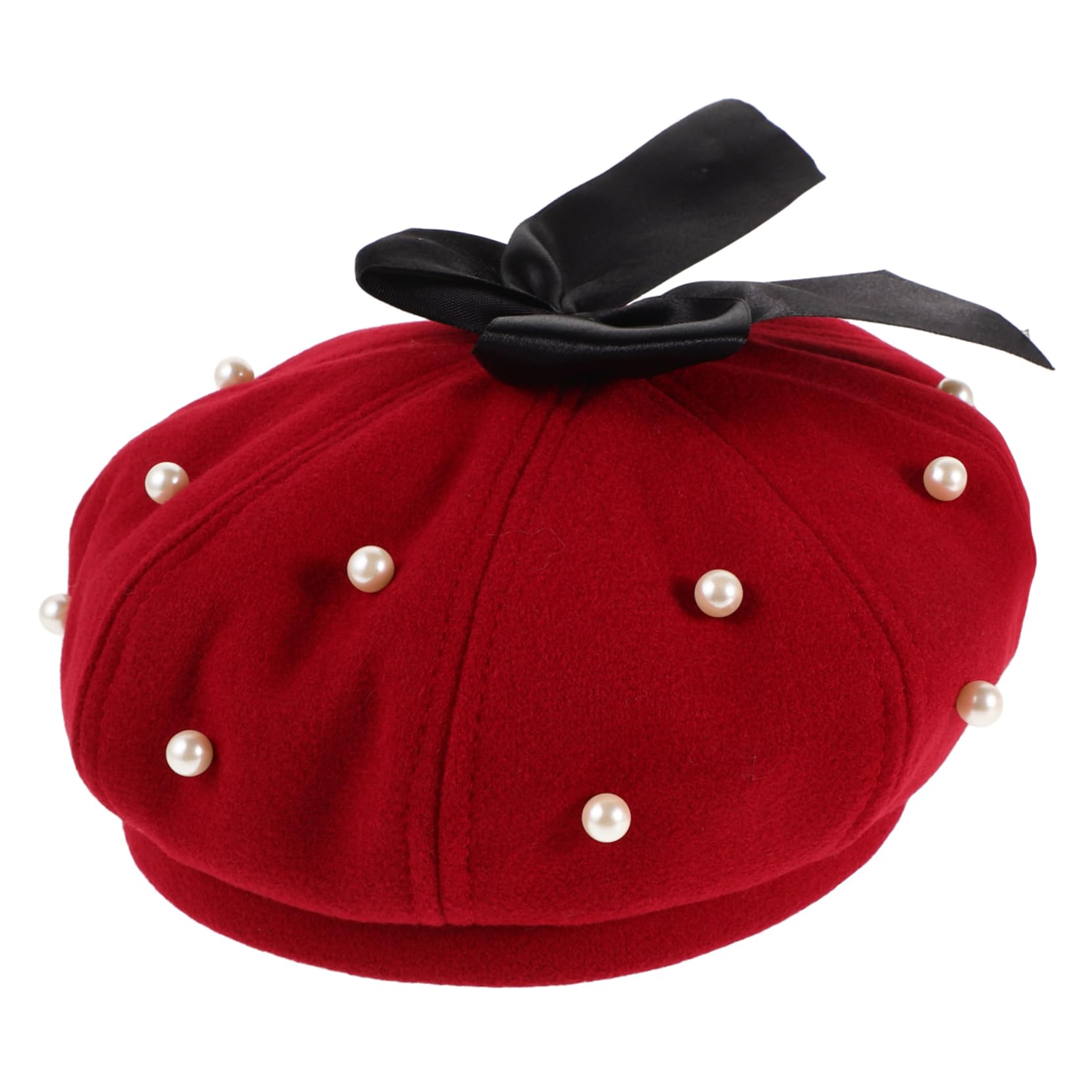 Didiseaon Women Pearl Beret Hat Classic Retro Octagonal Cap for Casual and Formal Occasions Adds to Outfits Accessory for Various Events