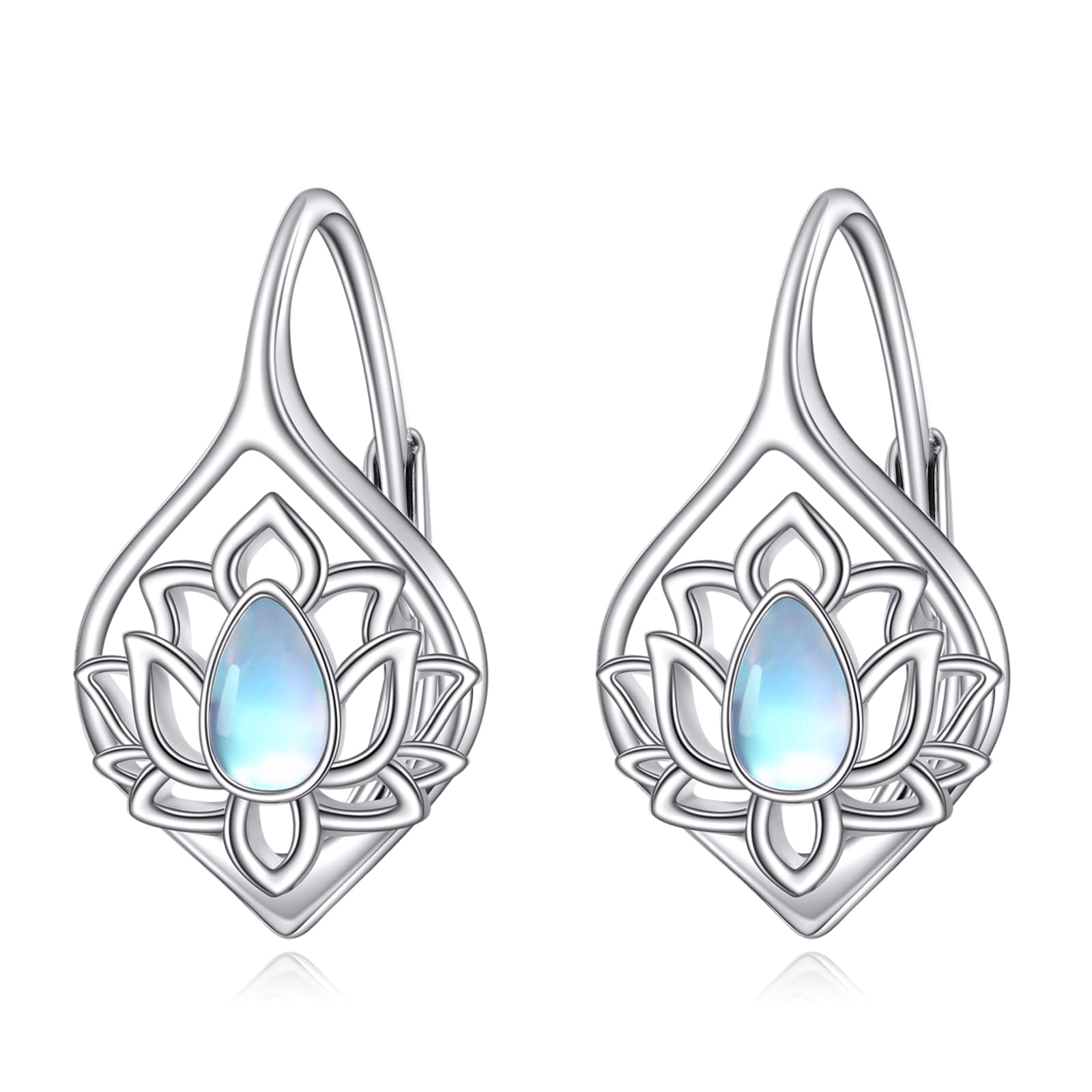 Vadmans Lotus Earrings for Women, Sterling Silver Hinged Earrings, Irish Jewellery, Mother's Day, Birthday, Christmas Gifts for Mum, Friends