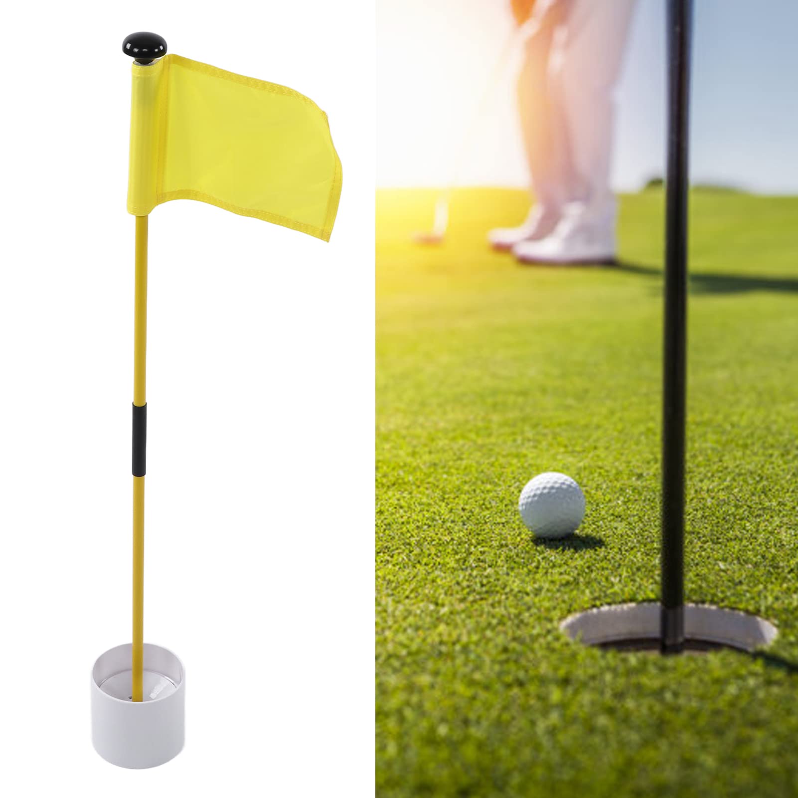 Bandera de la Taza de Poste del Agujero del Golf, Golf Que Pone Astas de Bandera del Patio Trasero para el Uso Interior para el Entrenamiento Al Aire Libre