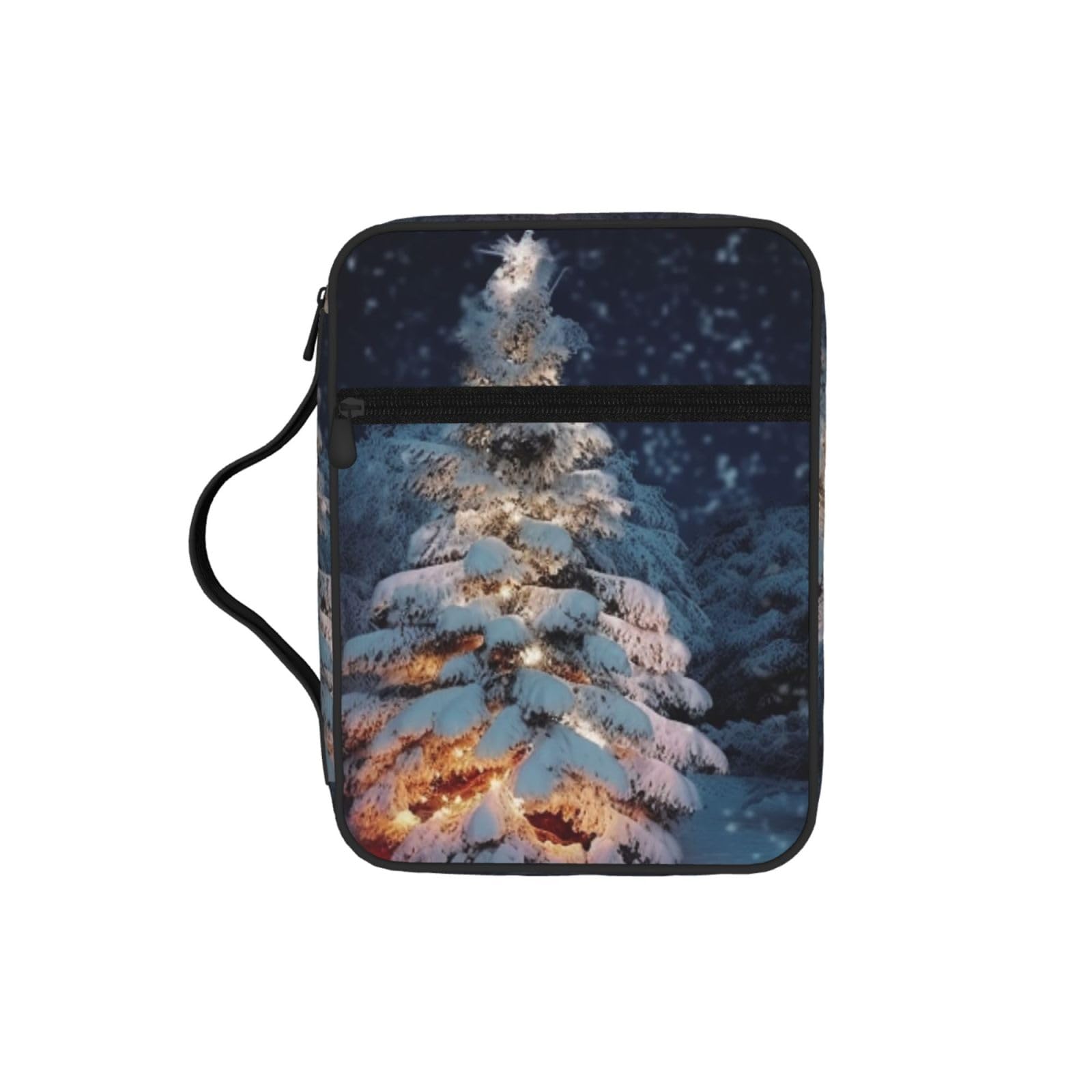 Christmas Tree Snow Bible Cover Case Waterproof Bible Bag With Handle Organizer Storage Book Cover For Bible Study
