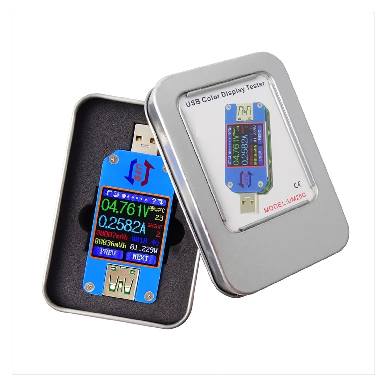 BFSYDLUJ 1PCS UM25 UM25C for APP USB 2.0 Type-C LCD Voltmeter ammeter voltage current meter battery charge usb Tester(UM25C and LD35)