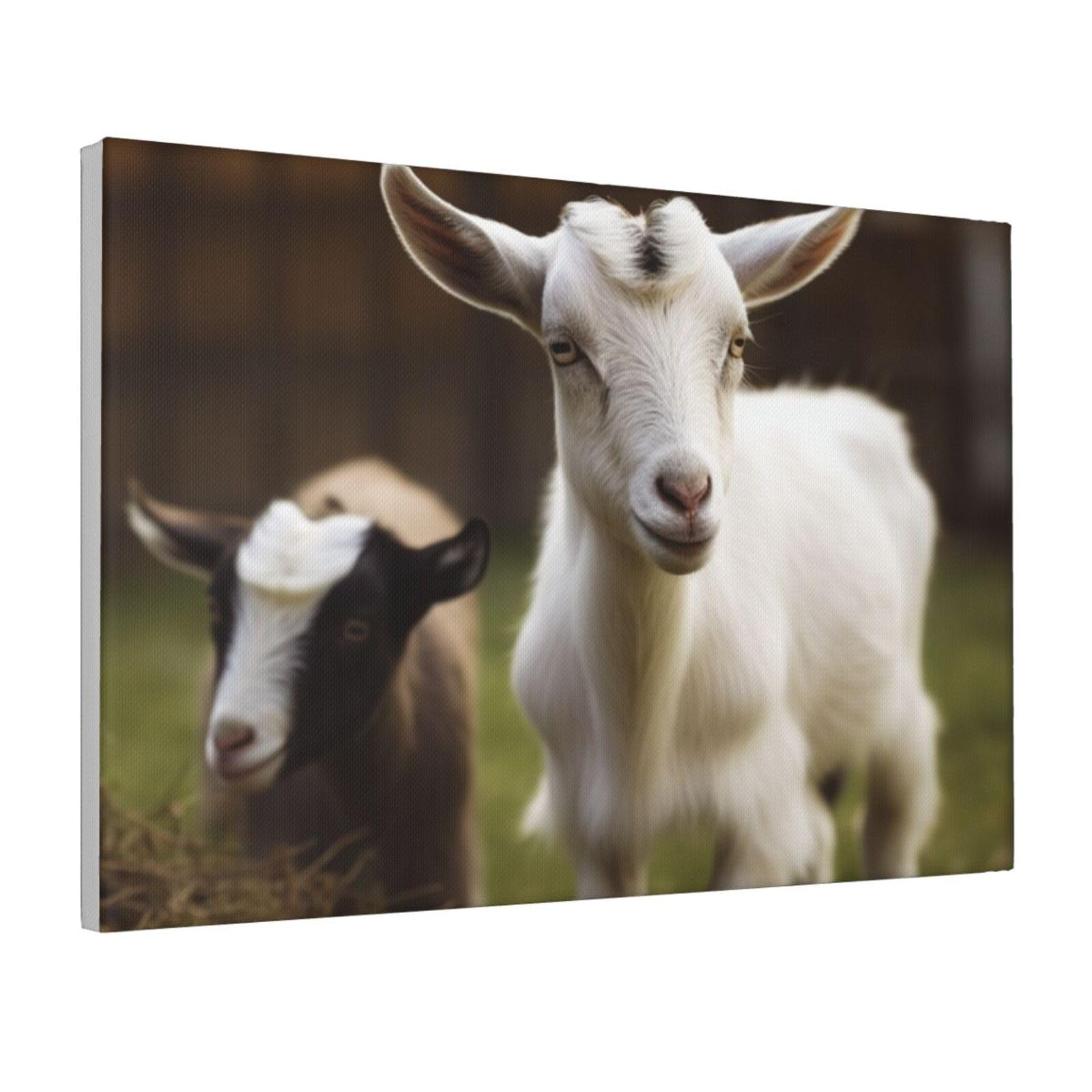Framed Wall Art for Living Room Art Work, Cute Goat Picture Prints Modern Office Wall Paintings Poster Aesthetic Wall Decorations for Home Decor Ready To Hang 12"x18"