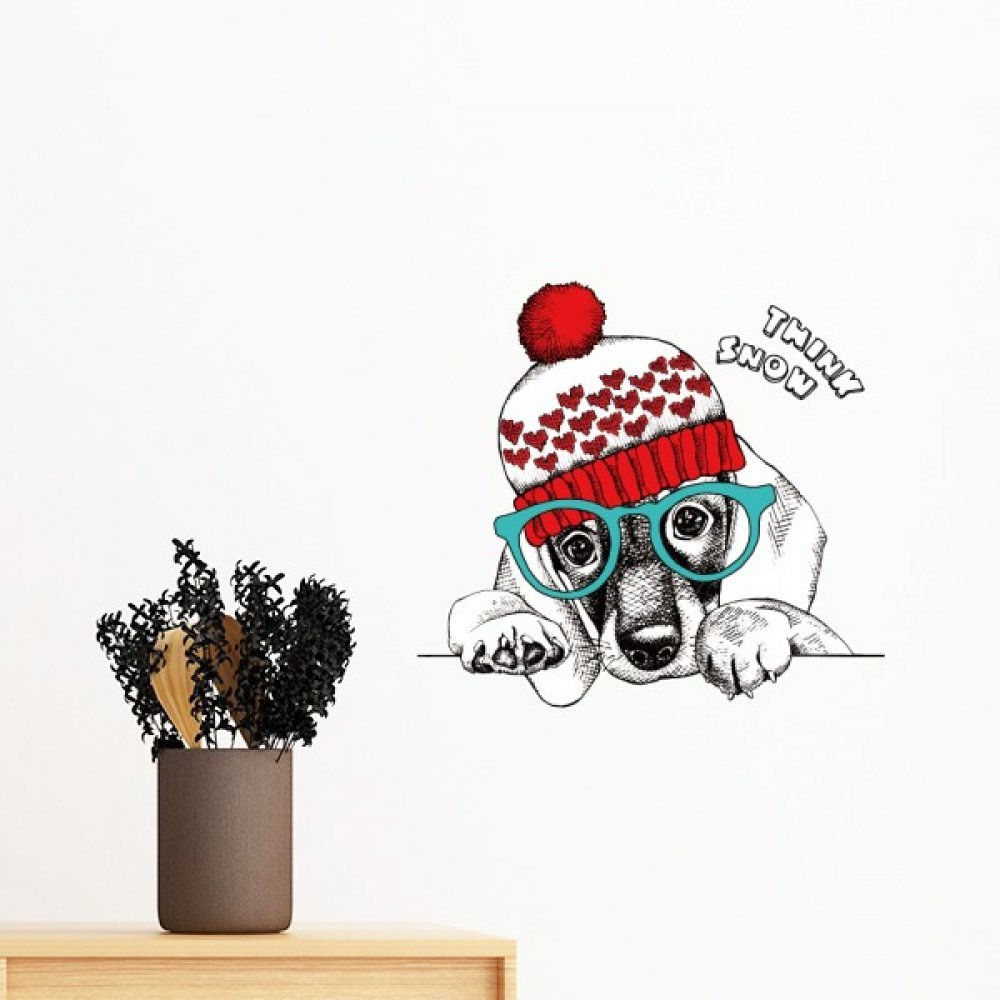 Sticker Mural Chien Aquarelle DIYthinker en Vinyle Premium pour une Décoration Élégante