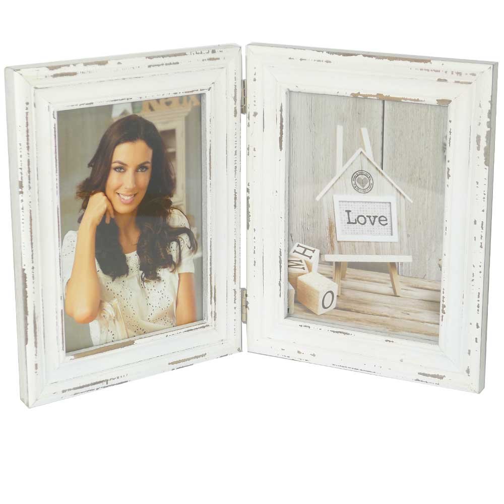 ZEP Saint Michel Holzbilderrahmen, Holz, vintage look/weiß, 2 x 13 x 18 cm