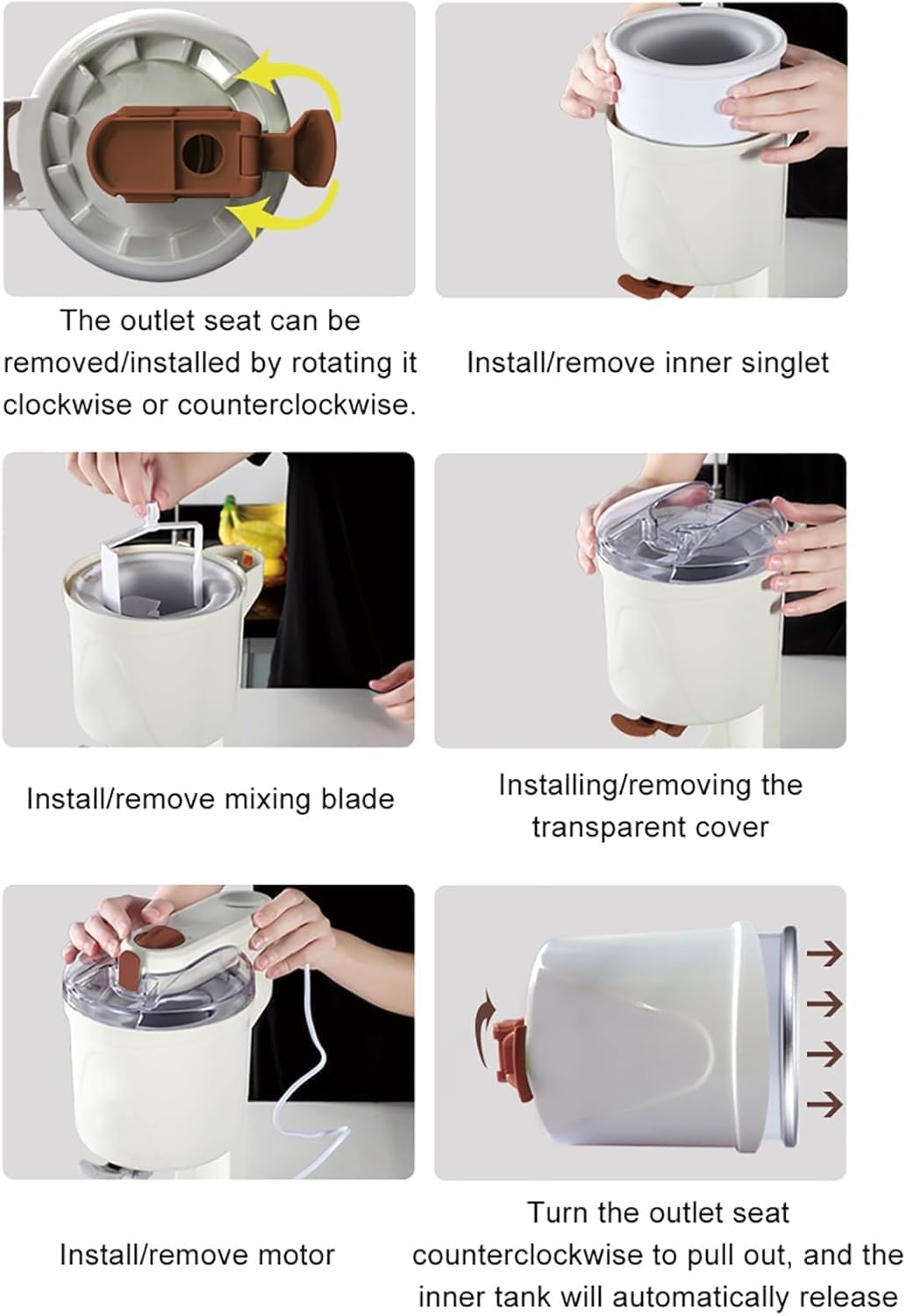 Máquina automática de helado para hacer yogurt congelado para helados caseros, capacidad de 1 litro para un uso fácil