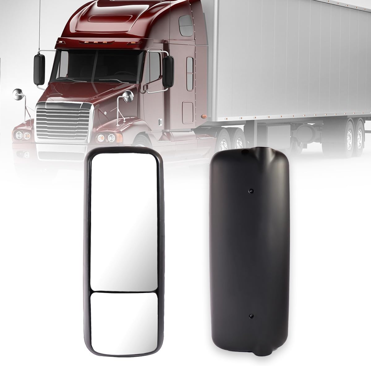 Left Side Mirror Compatible with Freightliner Century columbia Black with Heating Door Mirror Left Side Fit for 1996-2017 Century & 2004-2017 columbia