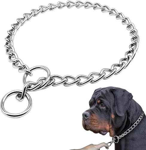 Freezx Collar de estrangulador para perro, cadena pesada de metal para entrenamiento, collar de acero de aleación ajustable a prueba de clima, para