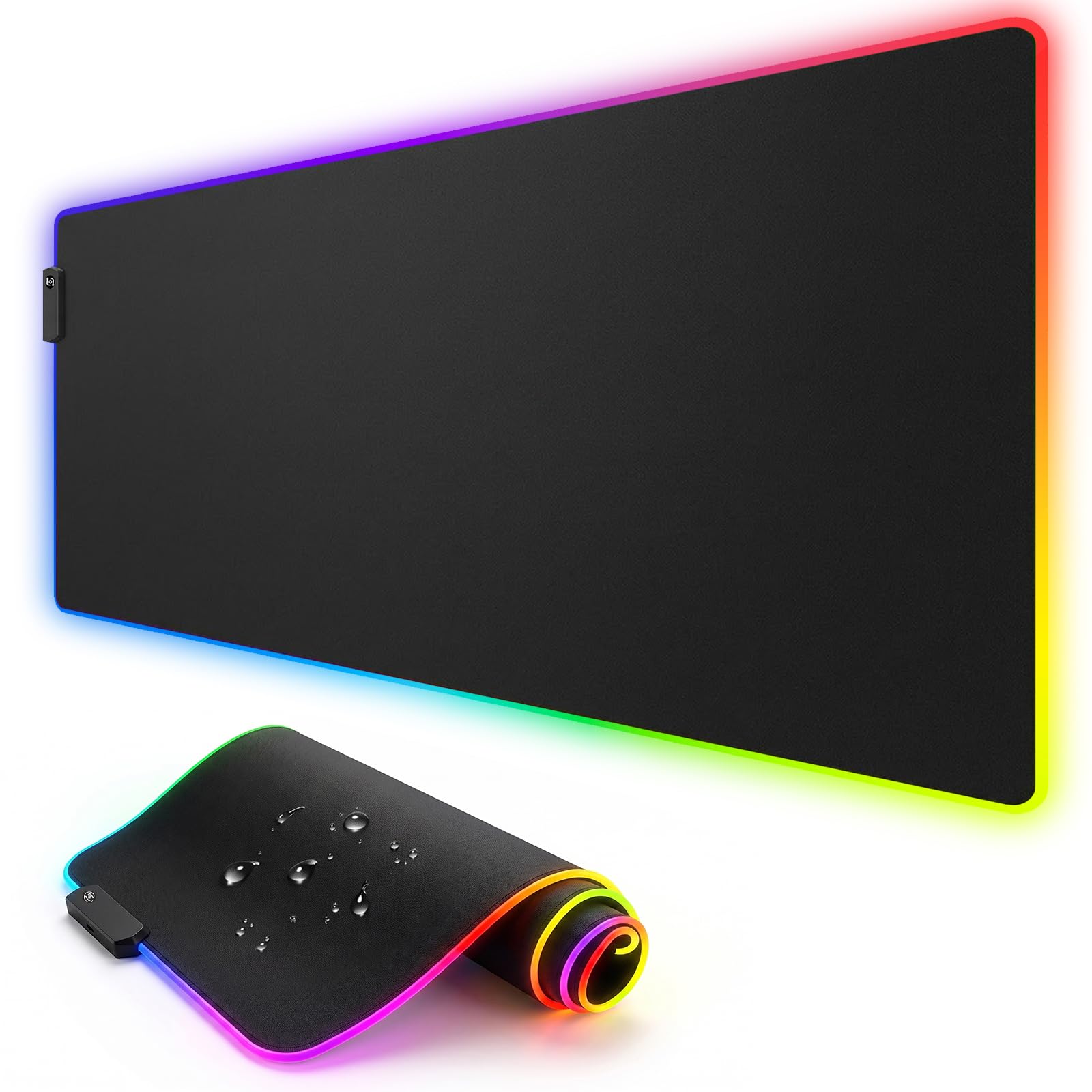 RGB Gaming Mouse Pad, 0.16 Inch Thickness, 31.5" x 11.8" Large Mouse Pad for Desk, 14 Light Modes Desk Mat, Waterproof, for PC Laptop Office Gaming Use