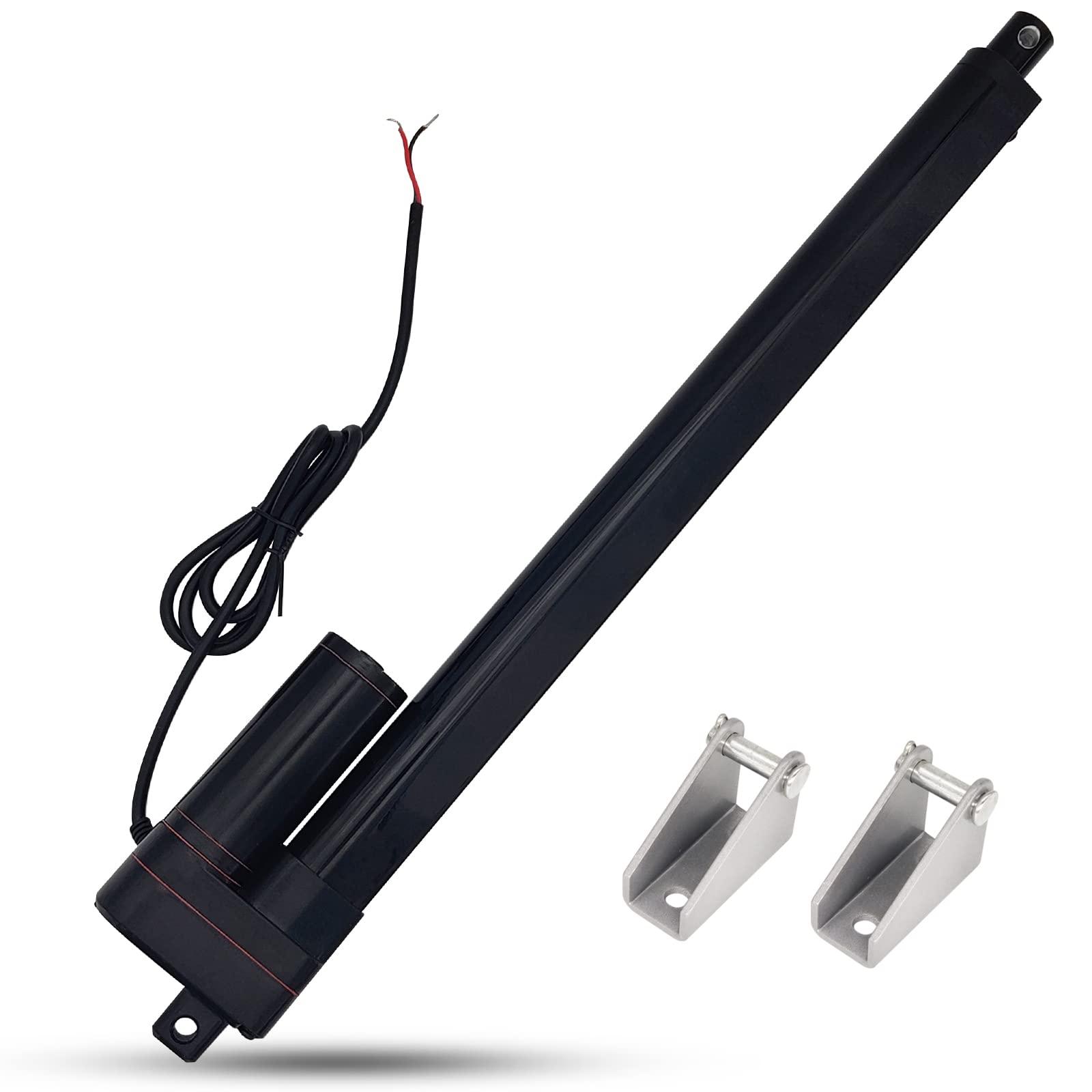 Accionamiento lineal de 350 mm, 3000 N, motor lineal de 12 V, 5 mm/s, con pinzas de montaje para puertas de ascensor, armario, abridor de ventanas, abrepuertas, domóticas