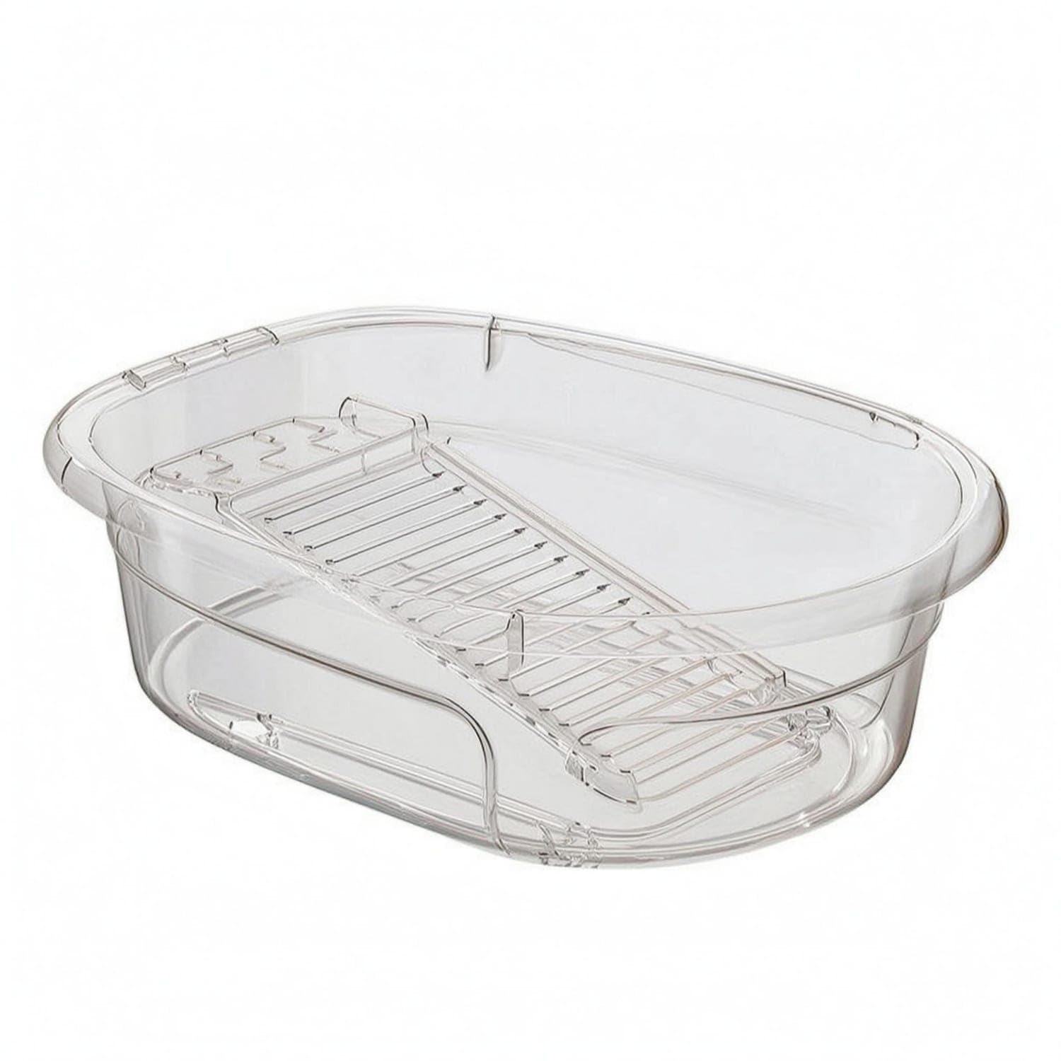 Reinforced Laundry Basin Heat-Resistant Portable Laundry Tub Transparent ABS Wash Tub for Home Washing, White, M-image-42